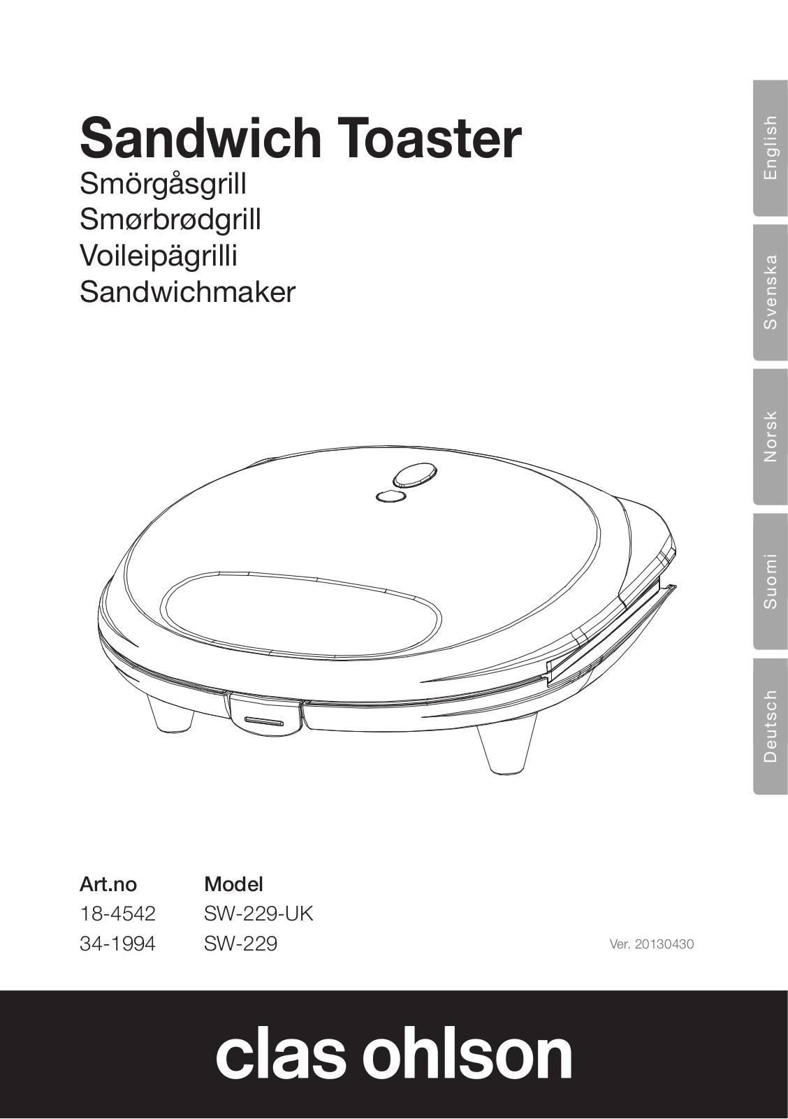 Clas Ohlson SW-229, SW-229-UK Instruction Manual