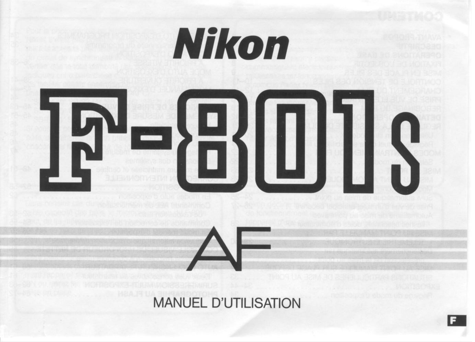 NIKON F-801s User Manual