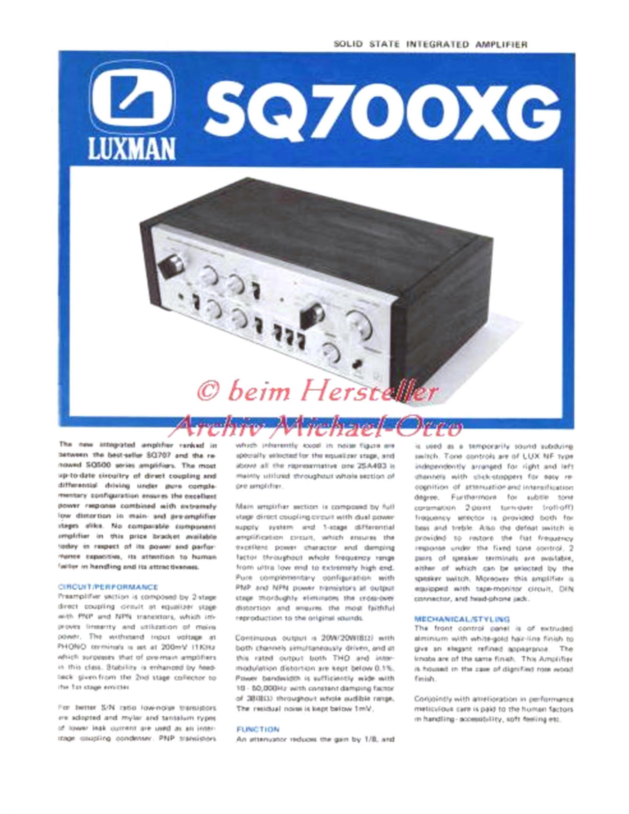 Luxman SQ-700XG User guide - ManualMachine.com
