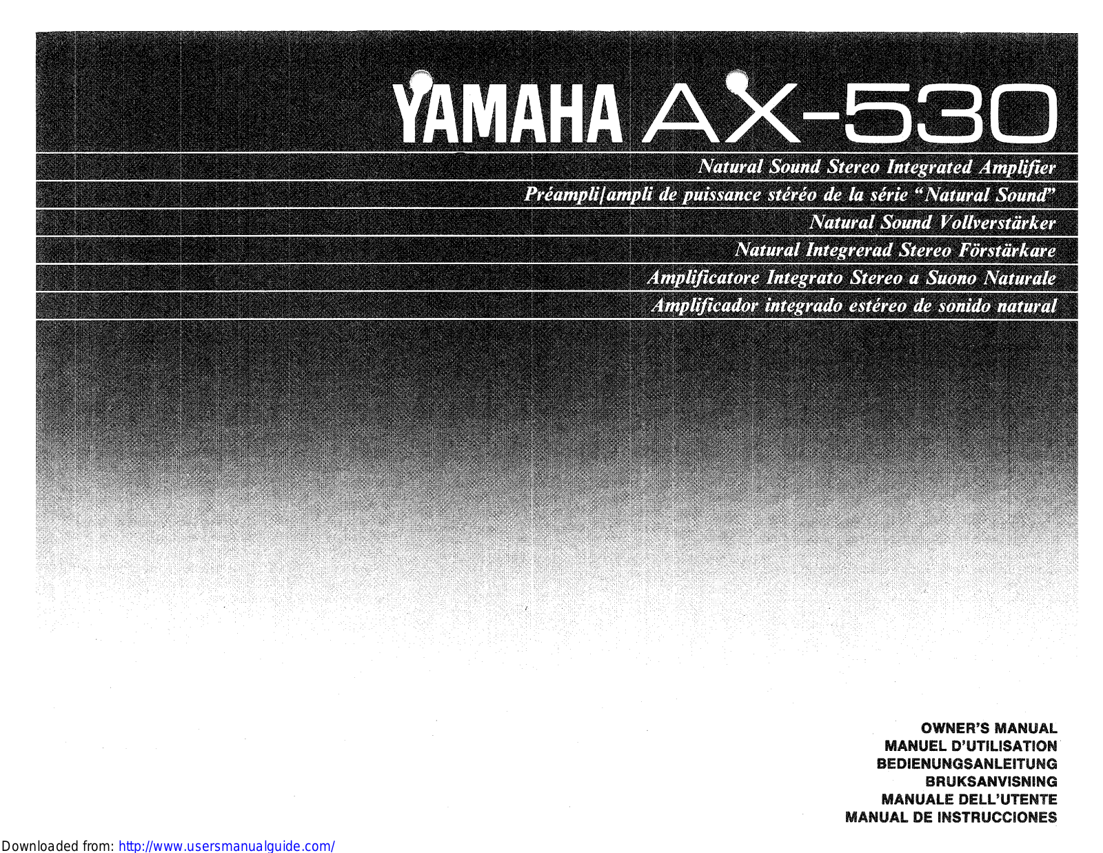 Yamaha Audio AX-530 User Manual