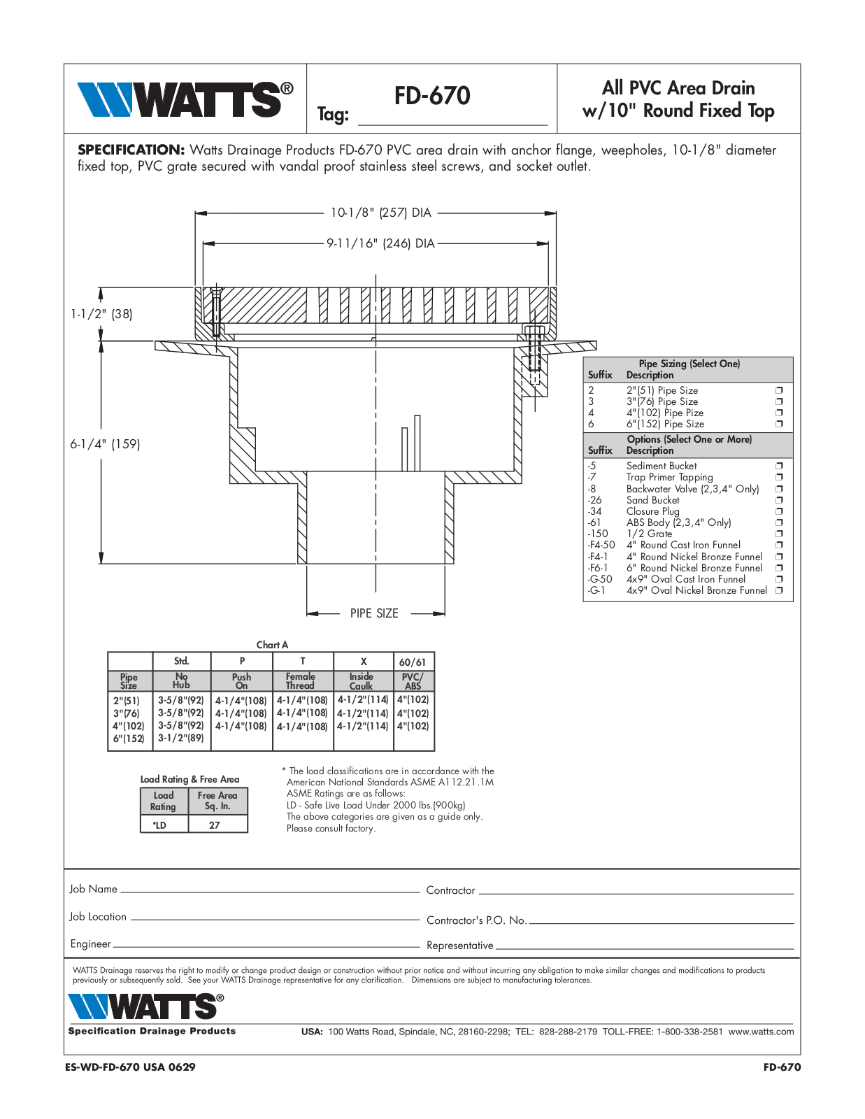 Watts FD-670 User Manual