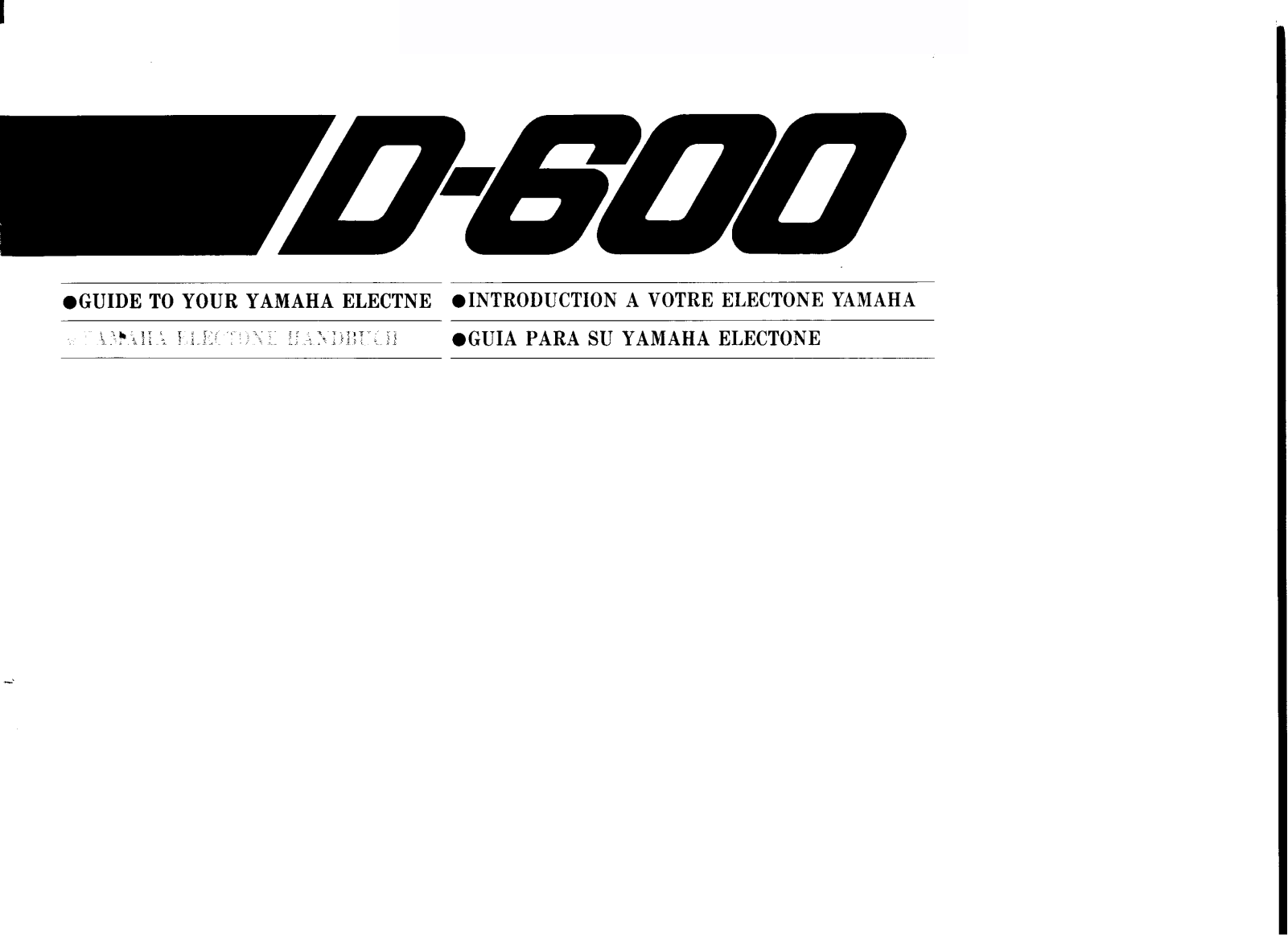 YAMAHA D600 User Manual