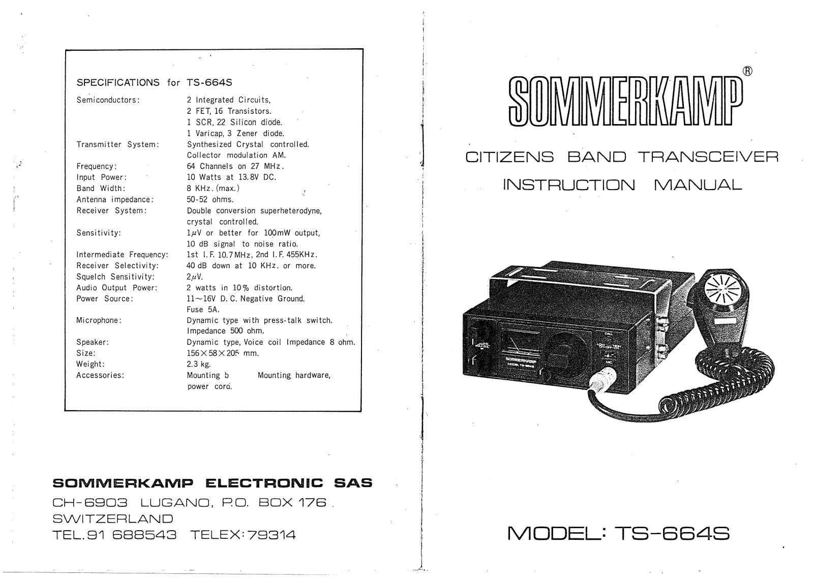 Sommerkamp TS664S Service Manual