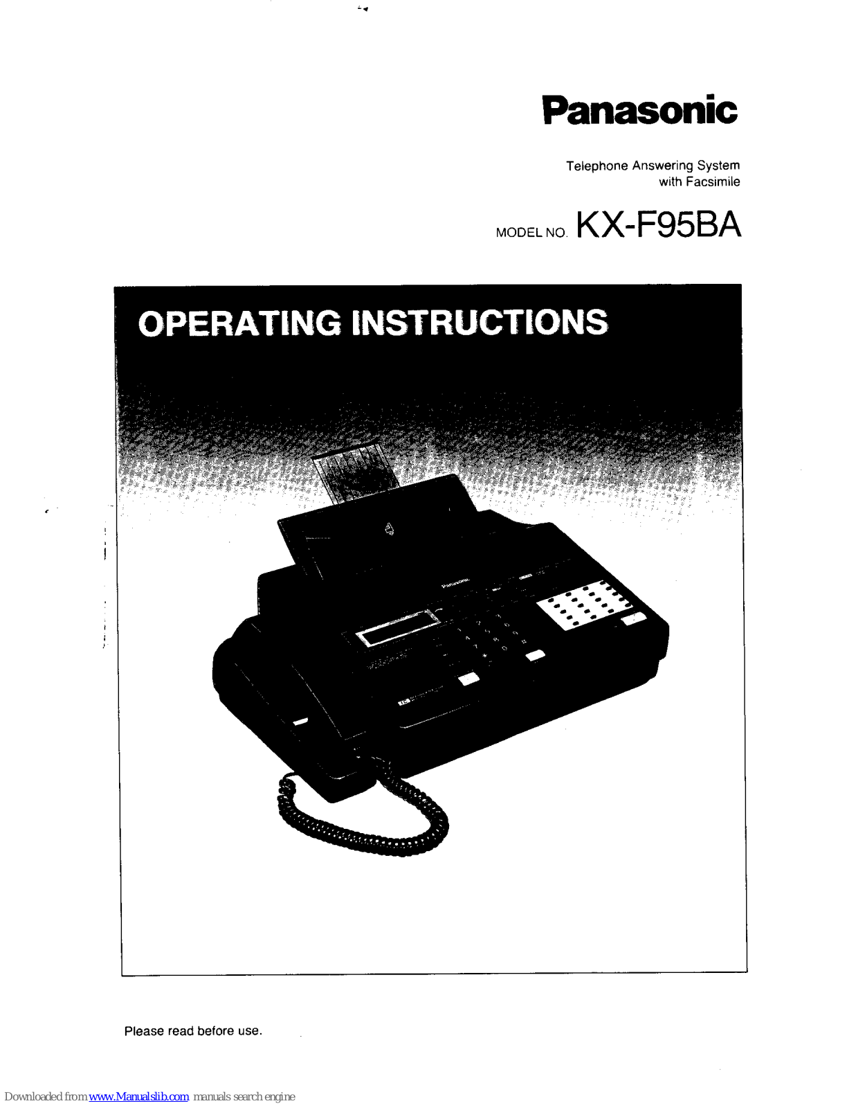 Panasonic KX-F95BA Operating Instructions Manual