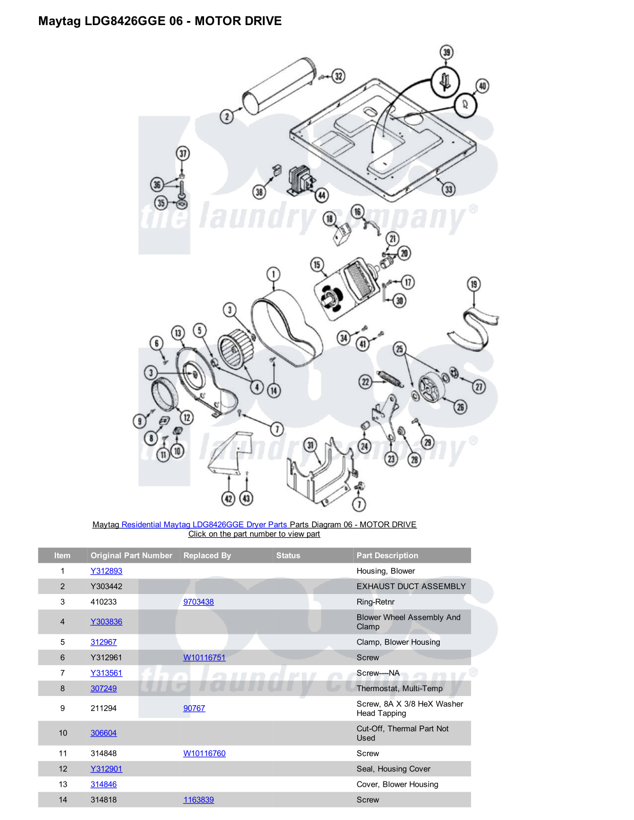 Maytag LDG8426GGE Parts Diagram