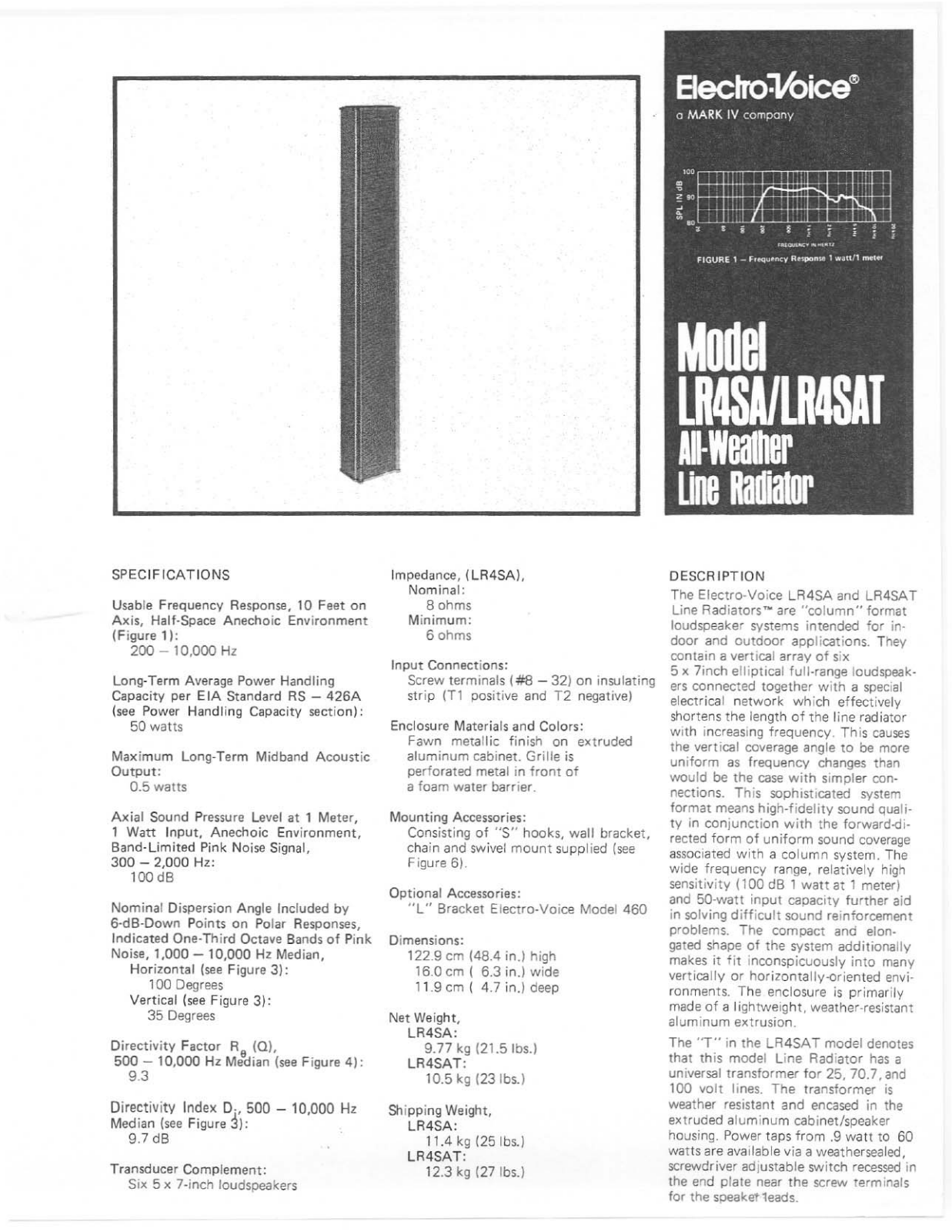 Electro-voice LR4SAT, LR4SA DATASHEET