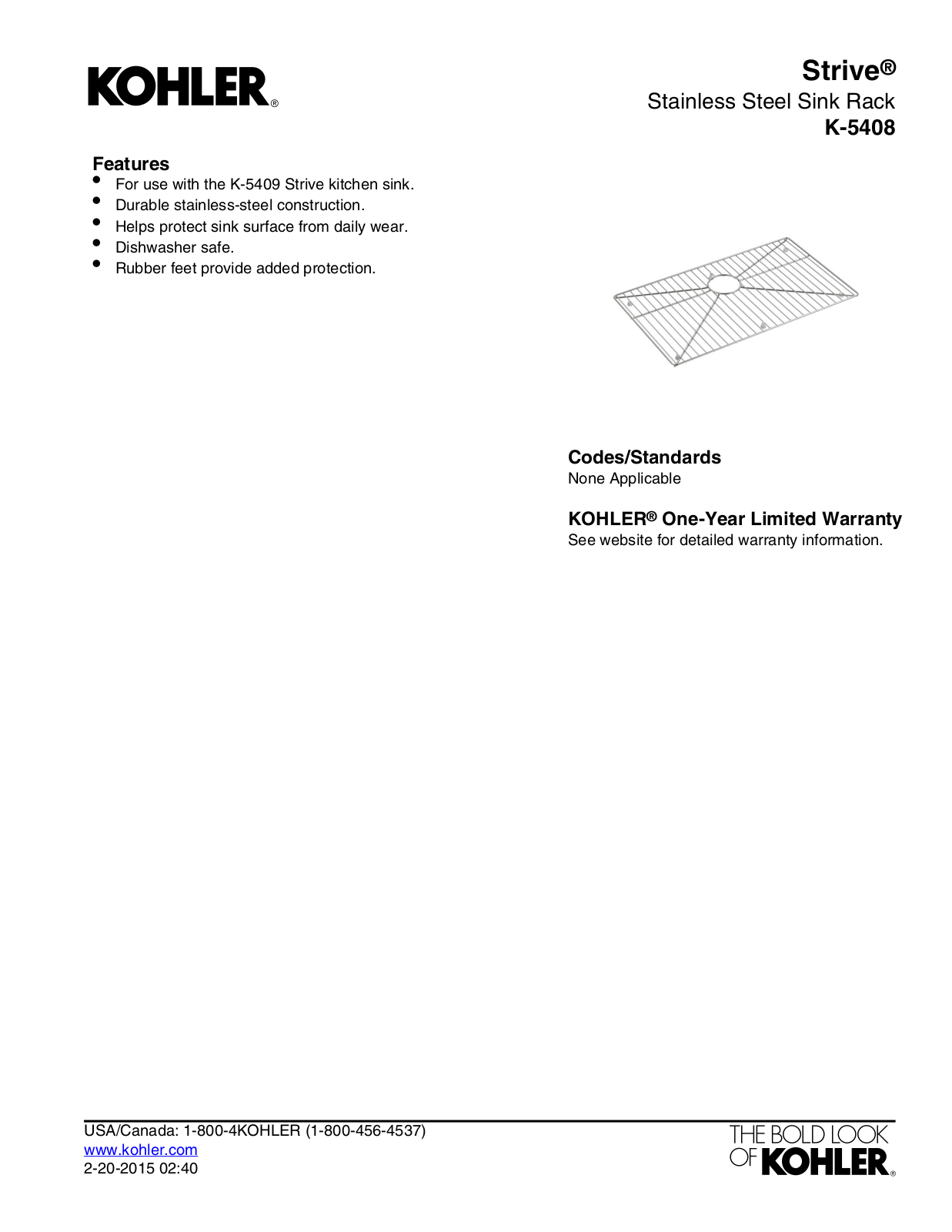 Kohler KOH19702 Specifications - ManualMachine.com