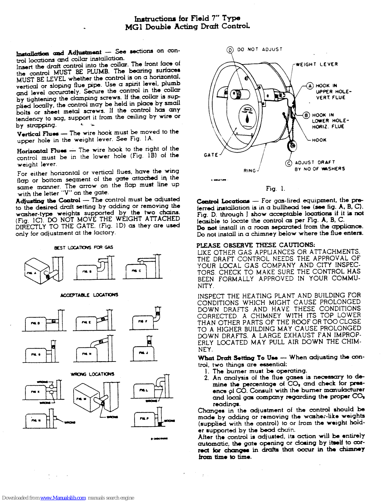 Field Controls 27028, MGI Instructions Manual