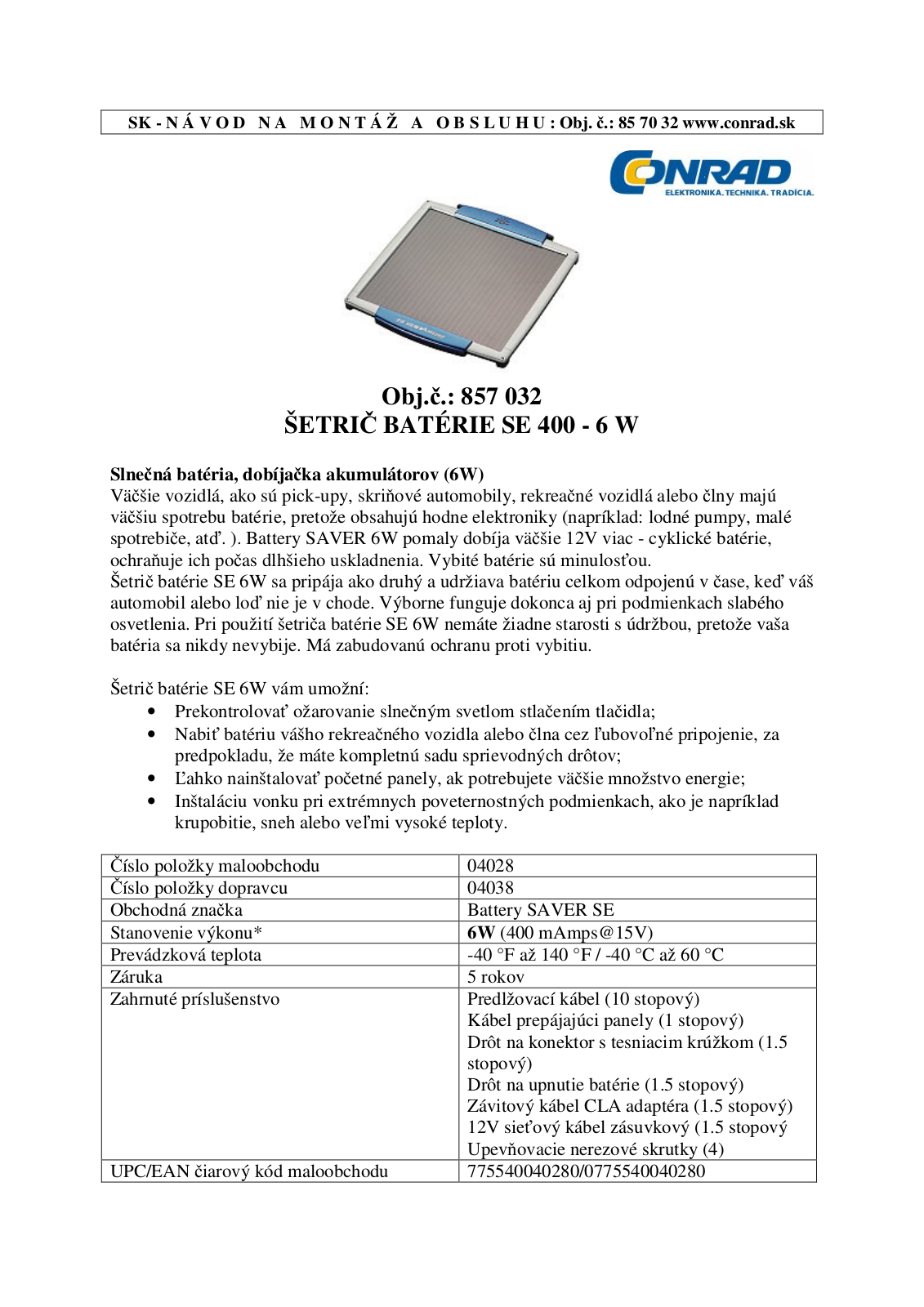 ICP Solar Technologies SE 400 User guide