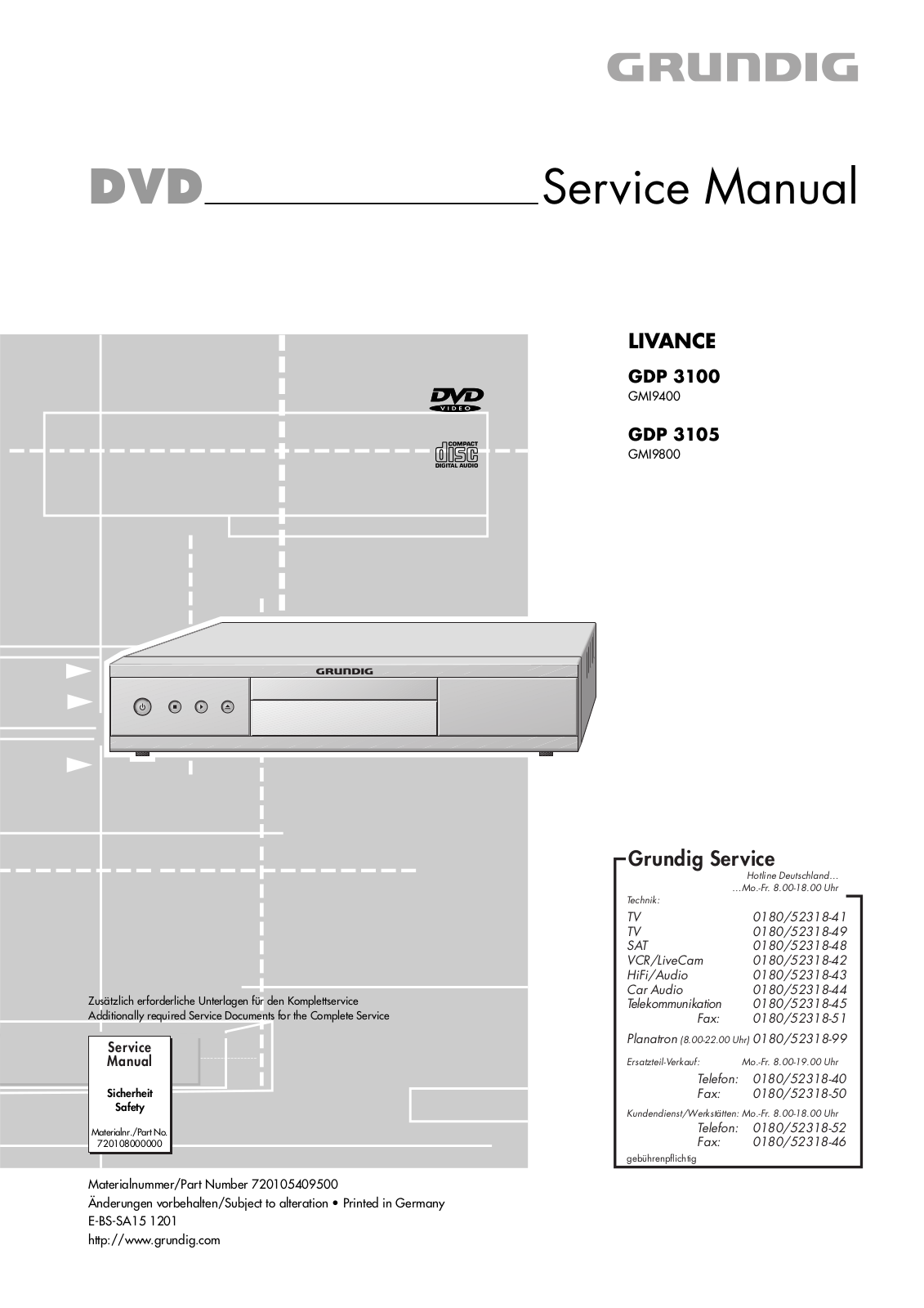 Grundig GDP-3105, GDP-3100 Service manual