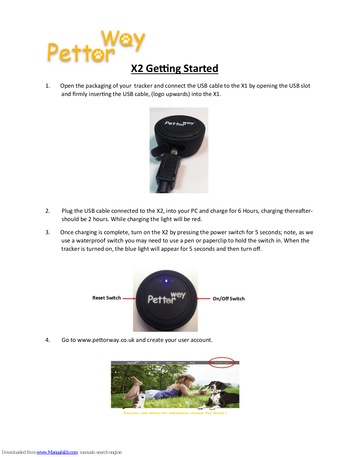 Pettor Way X2 Getting Started - ManualMachine.com