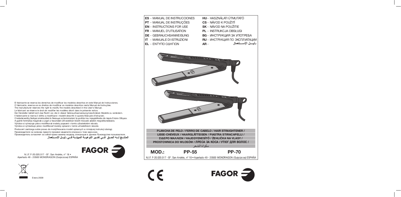 Fagor PP70 User Manual