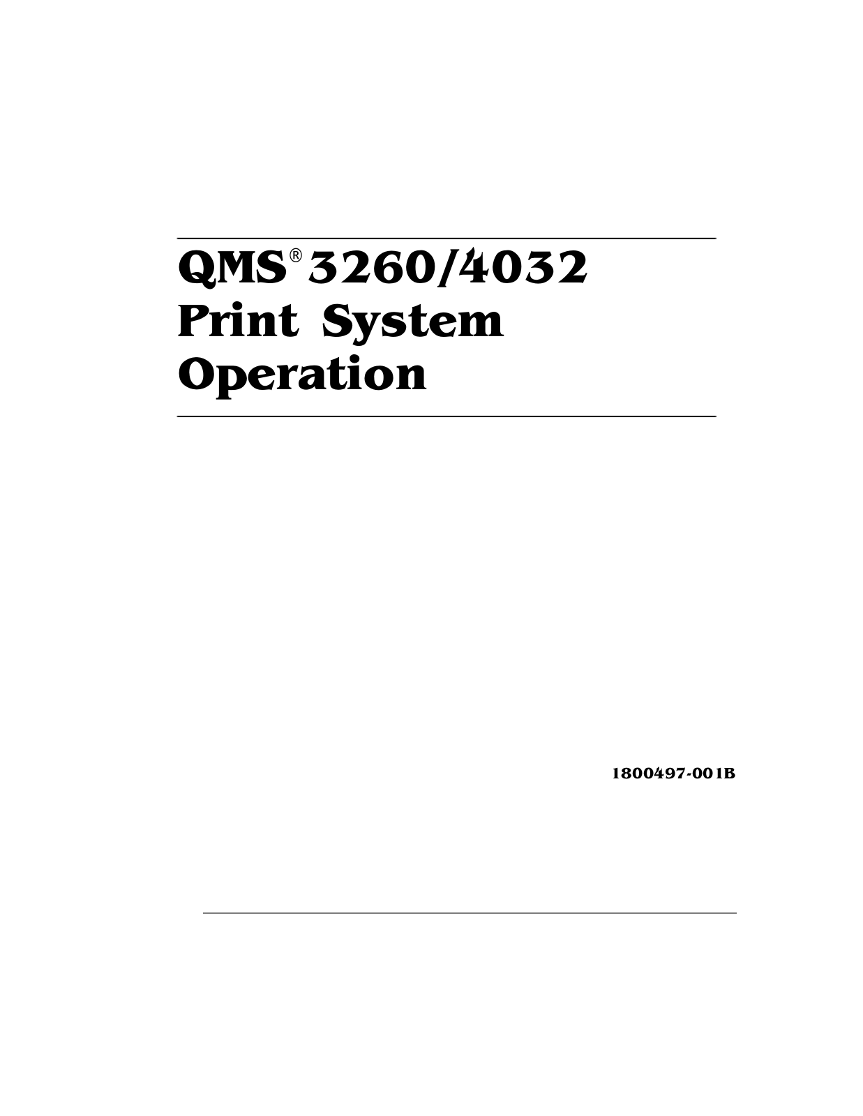 QMS 4032, 3260 User Manual