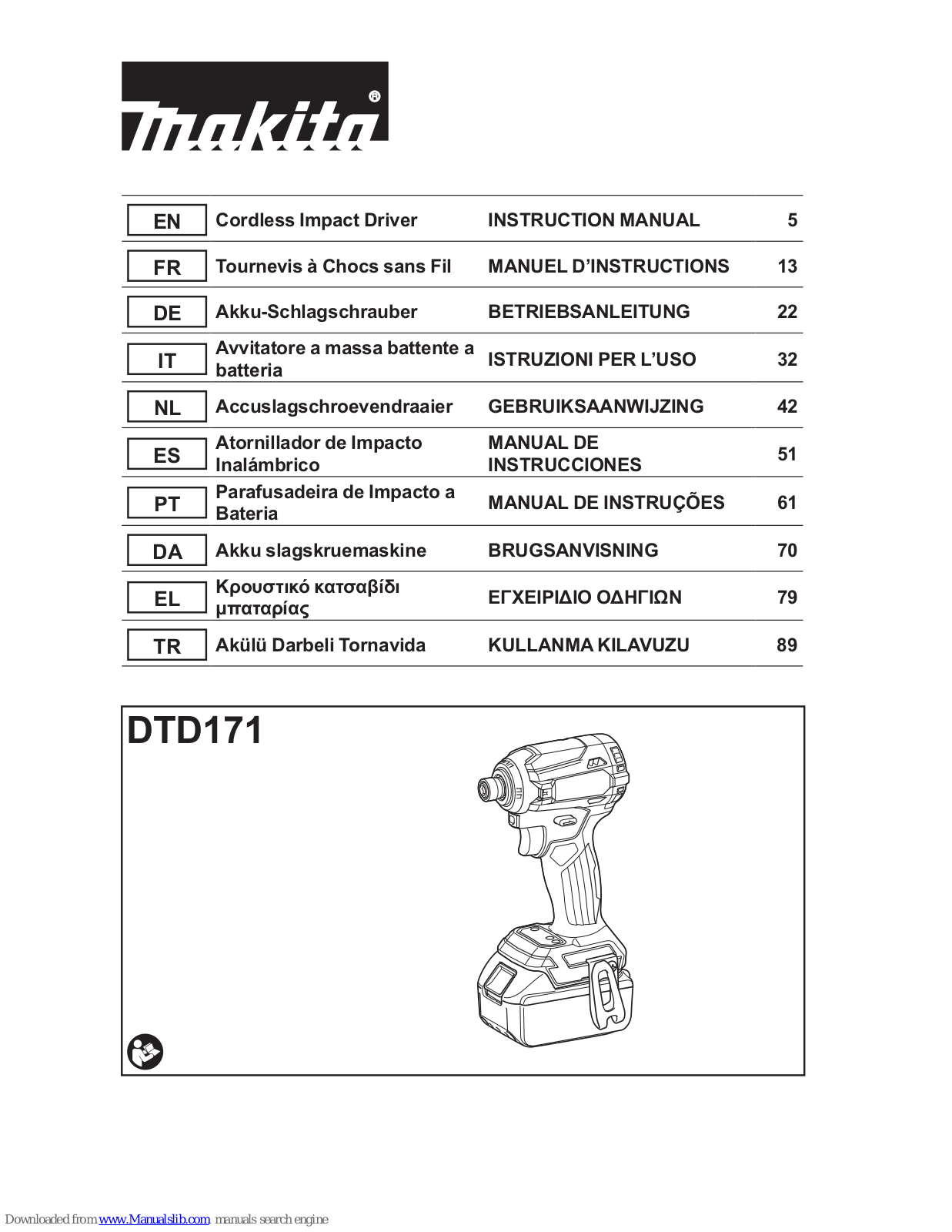 Makita DTD171 Instruction Manual