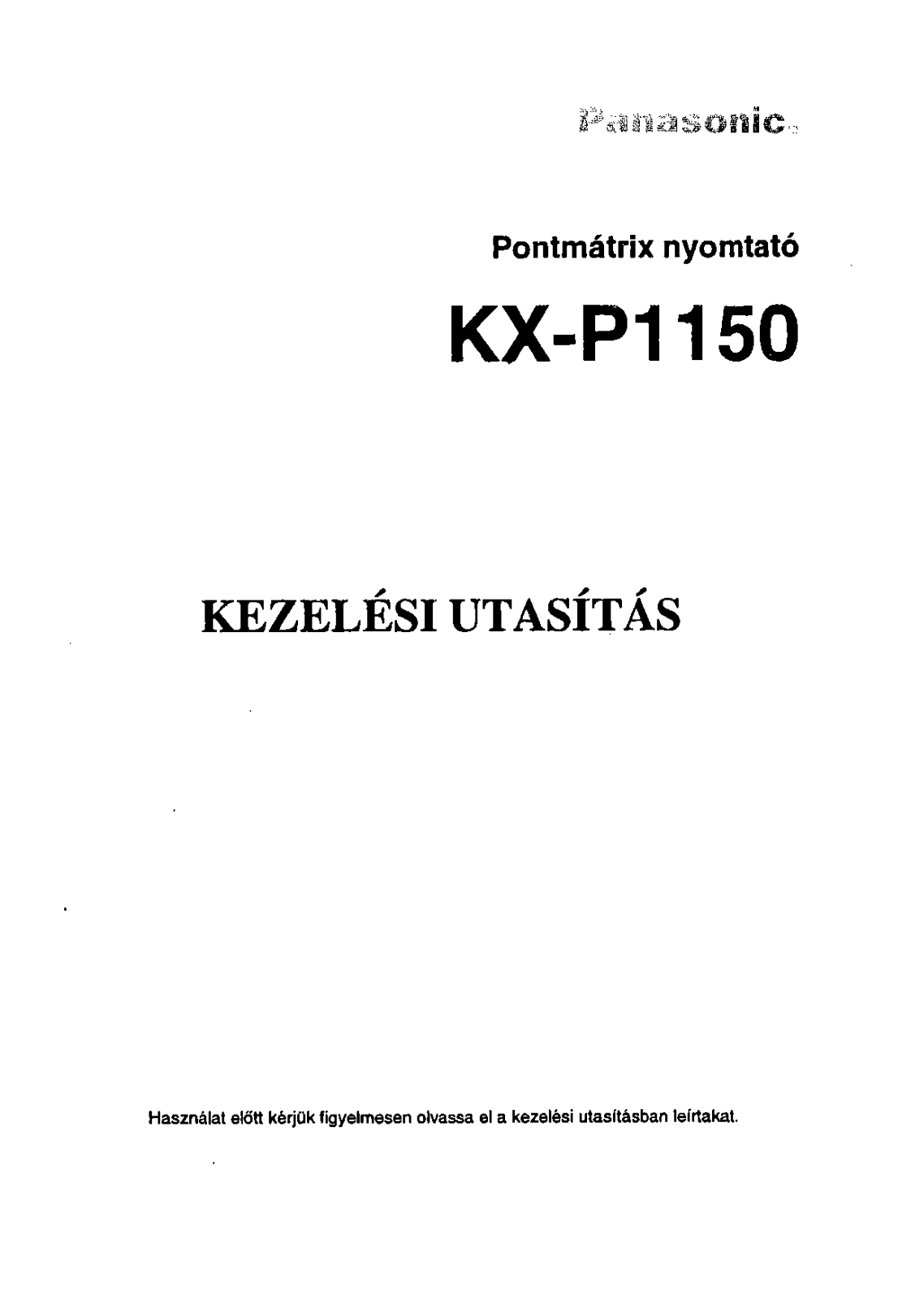 Panasonic KX-P1150 User Manual