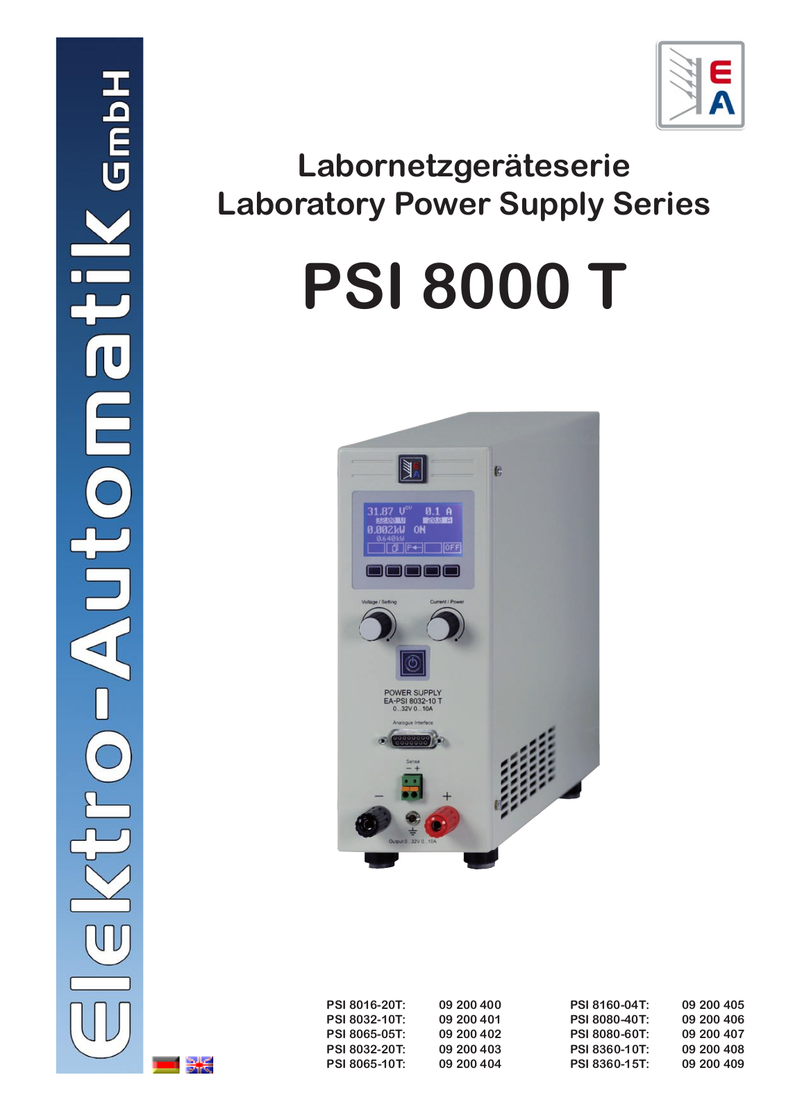 EA Elektro Automatik PS 8000 T operating manual