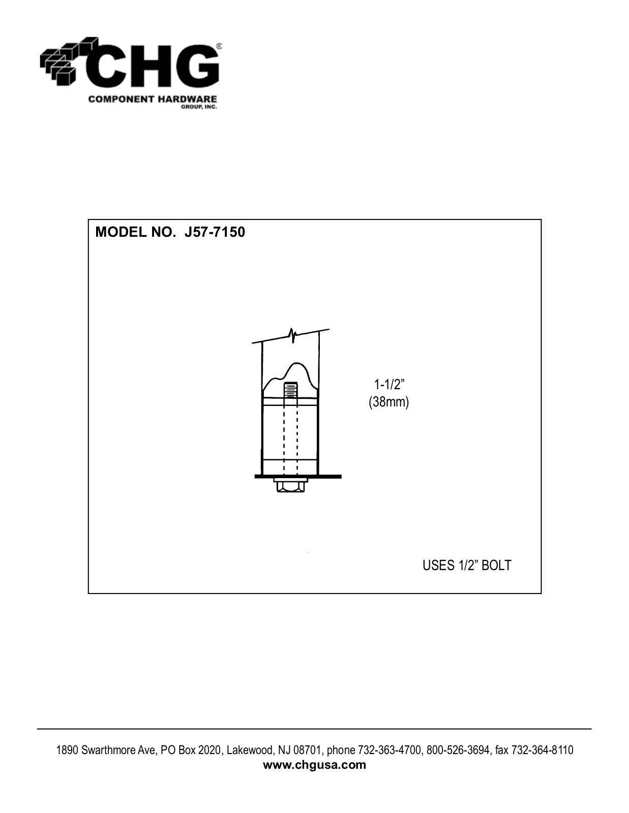 Component Hardware J57-7150 User Manual