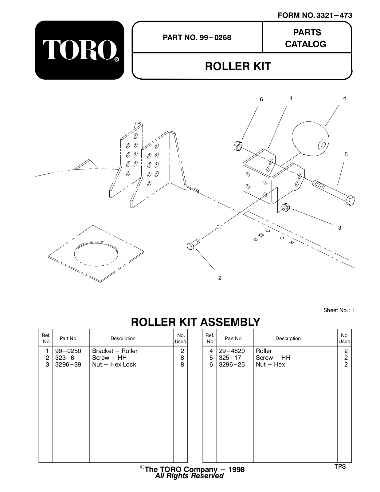 Toro 99-0268 Parts Catalogue