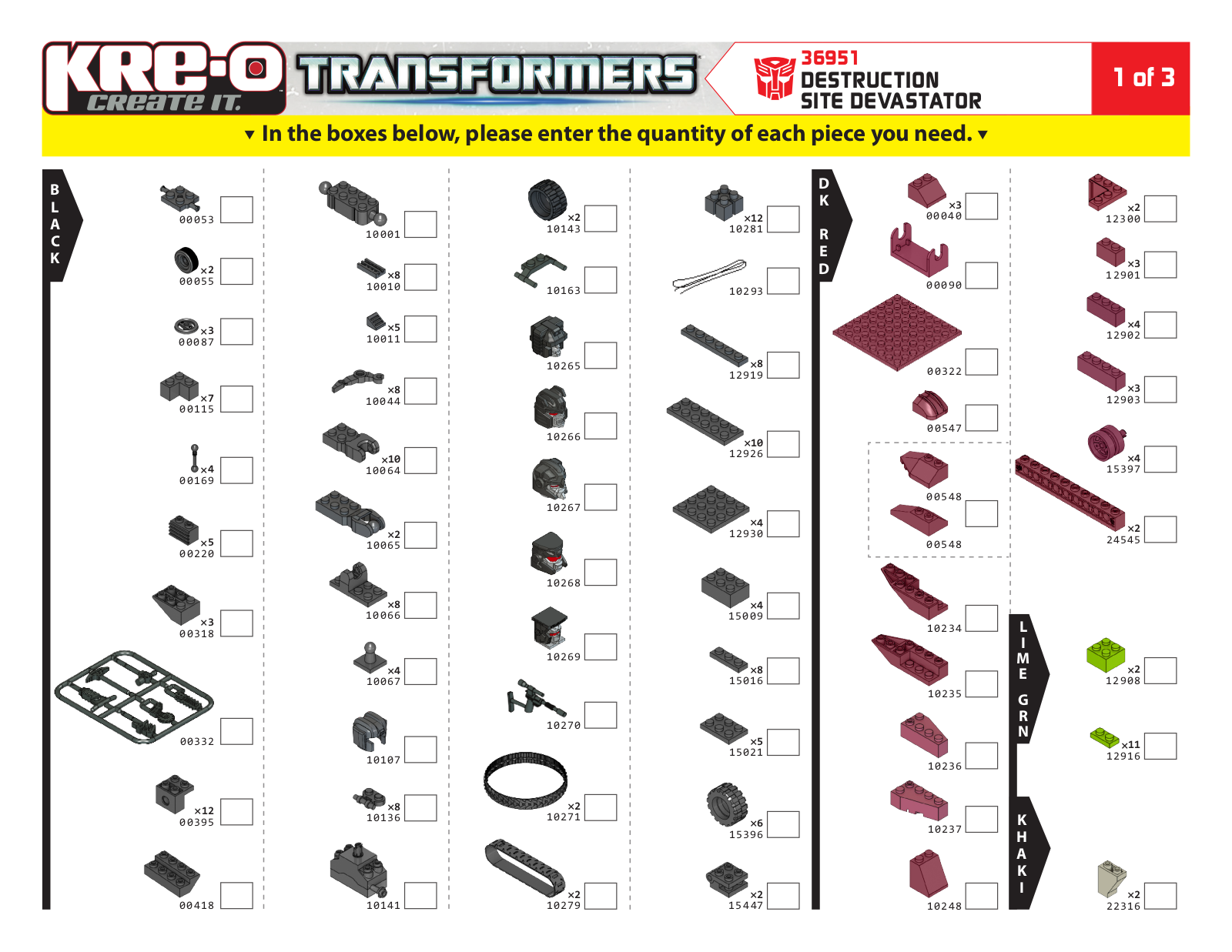 HASBRO KRE-O TRANSFORMERS DESTRUCTION SITE DEVASTATOR User Manual