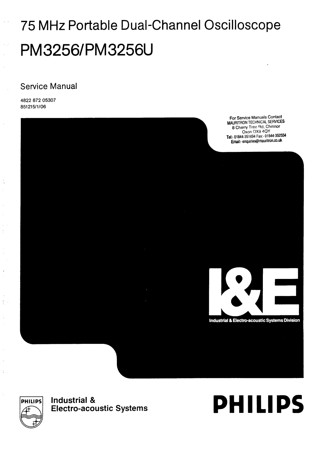 Philips PM3256 Service Manual