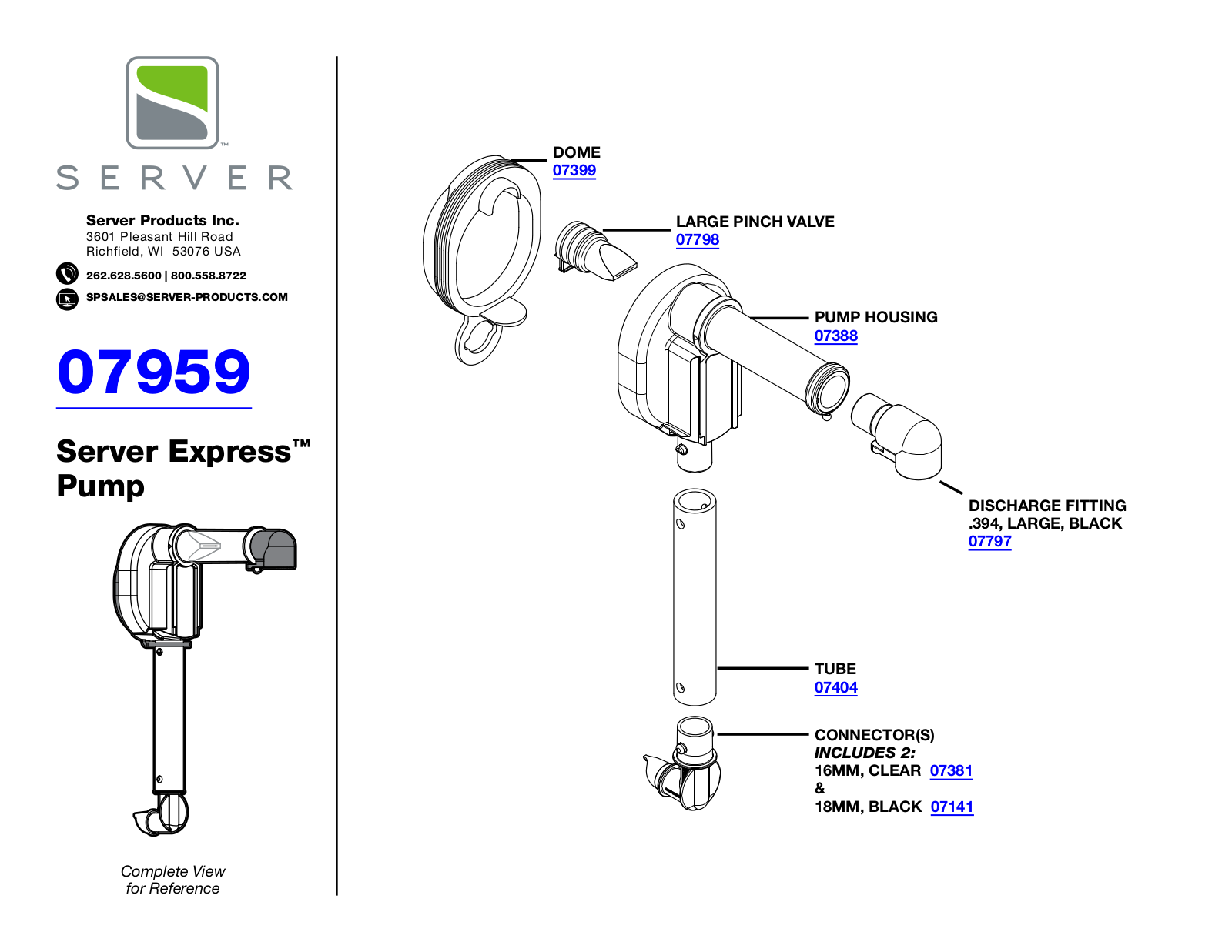 Server 07959 PARTS LIST