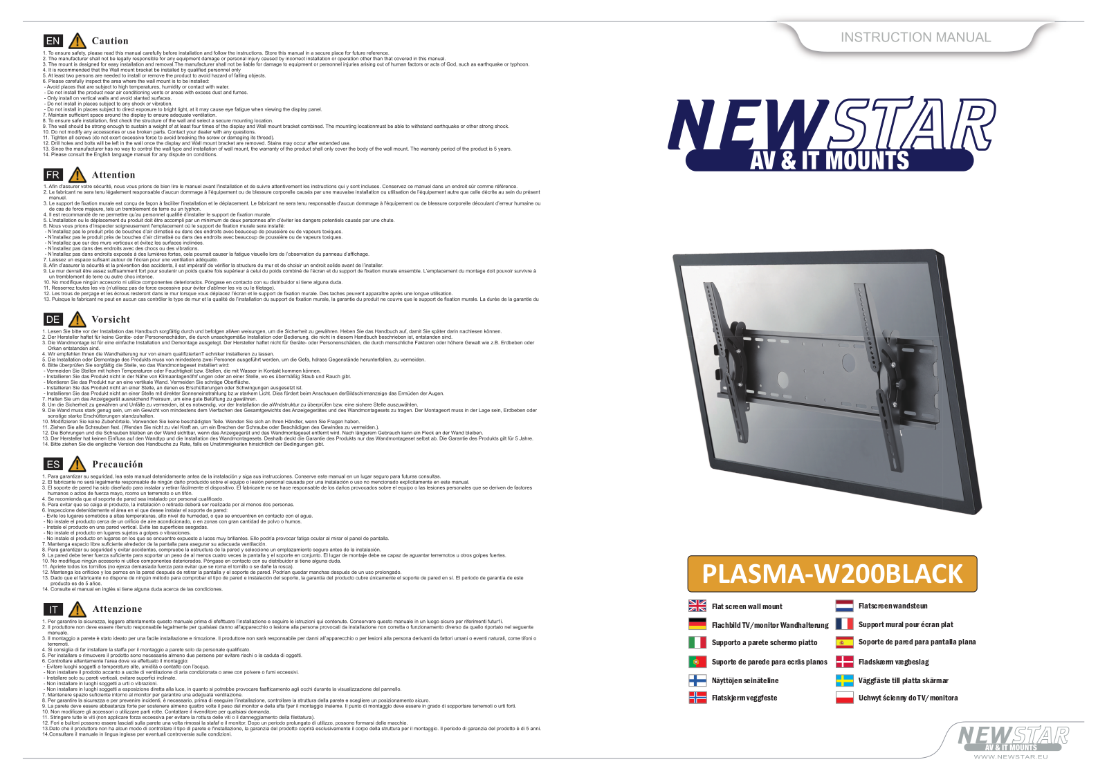 Newstar PLASMA-W200BLACK User Manual