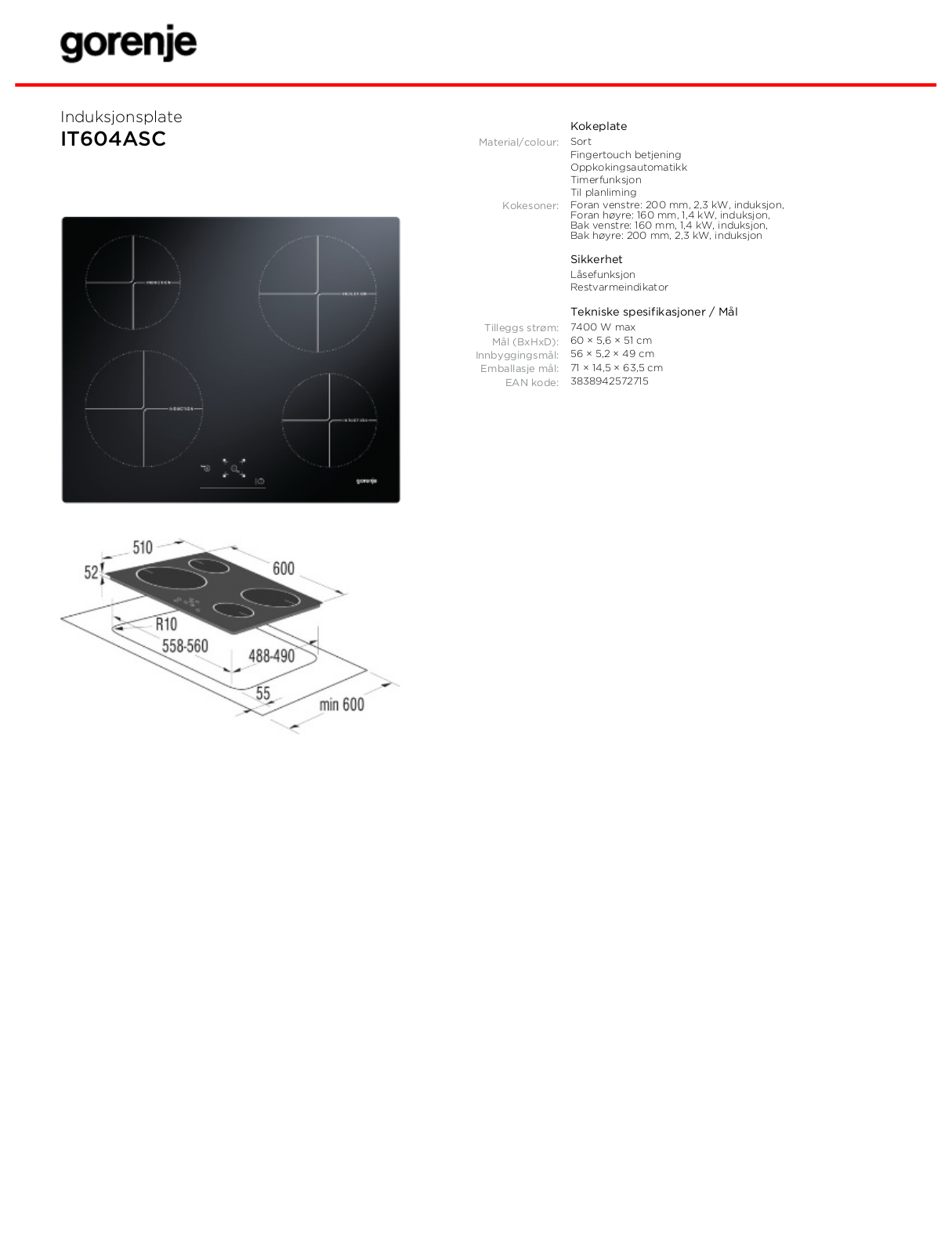 Gorenje IT604ASC BROCHURE