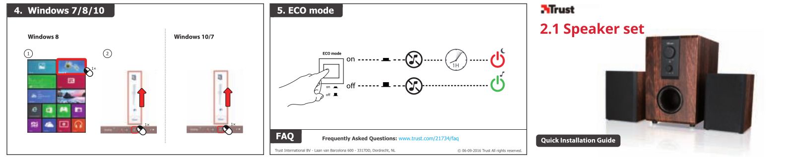 Trust 2.1 speaker set Installation Manual