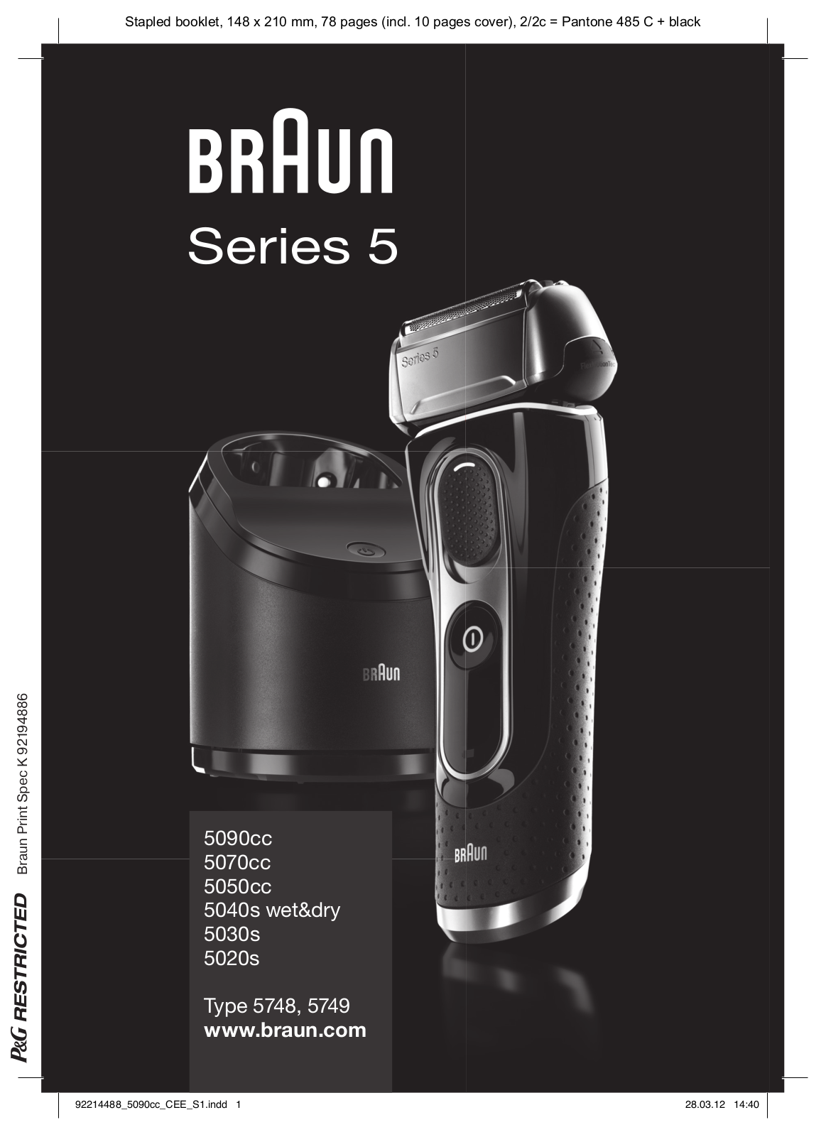 Braun 5090cc, 5070cc, 5050cc, 5040s, 5030s User Manual