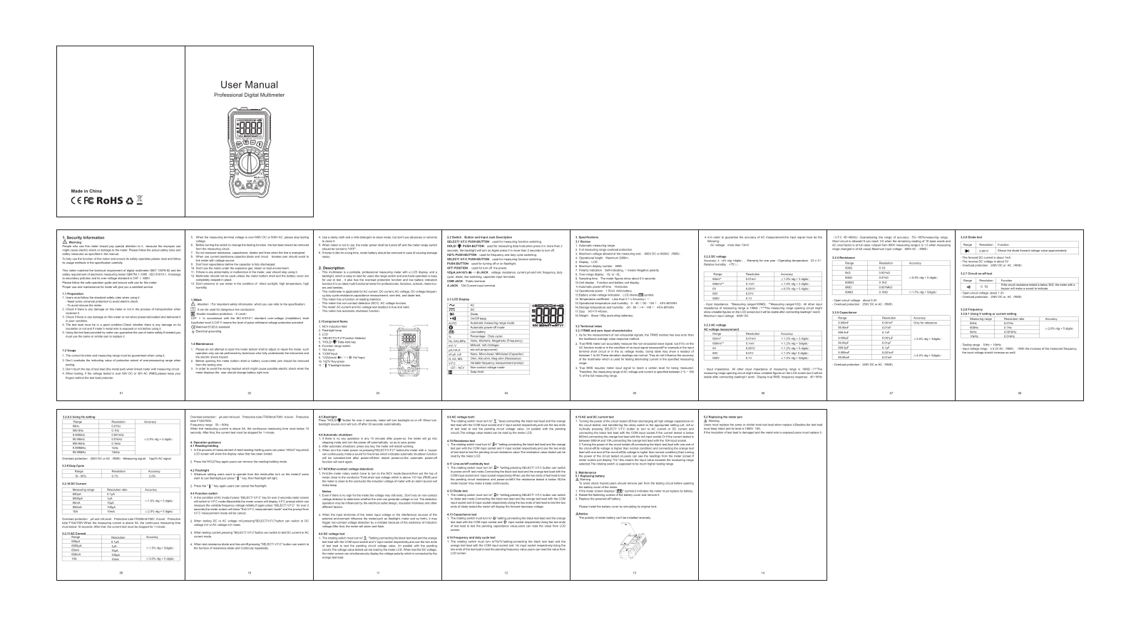 Multimeter FY76 User Manual - ManualMachine.com