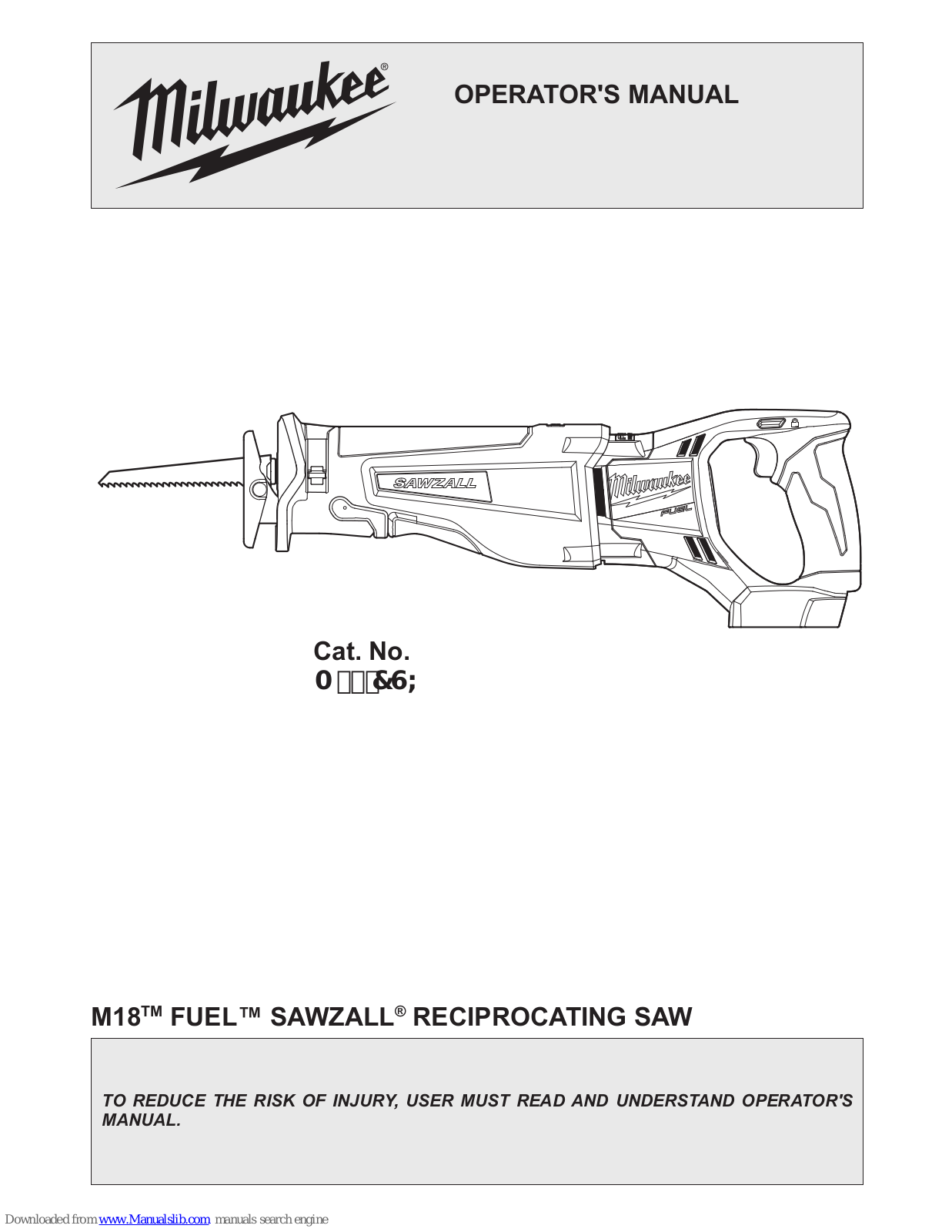 Milwaukee M18 CSX Operator's Manual