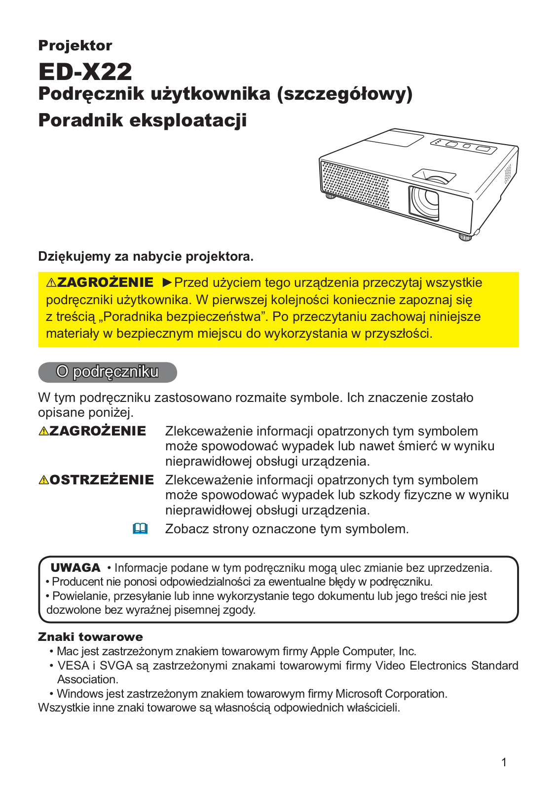 Hitachi ED-X22EF User Manual