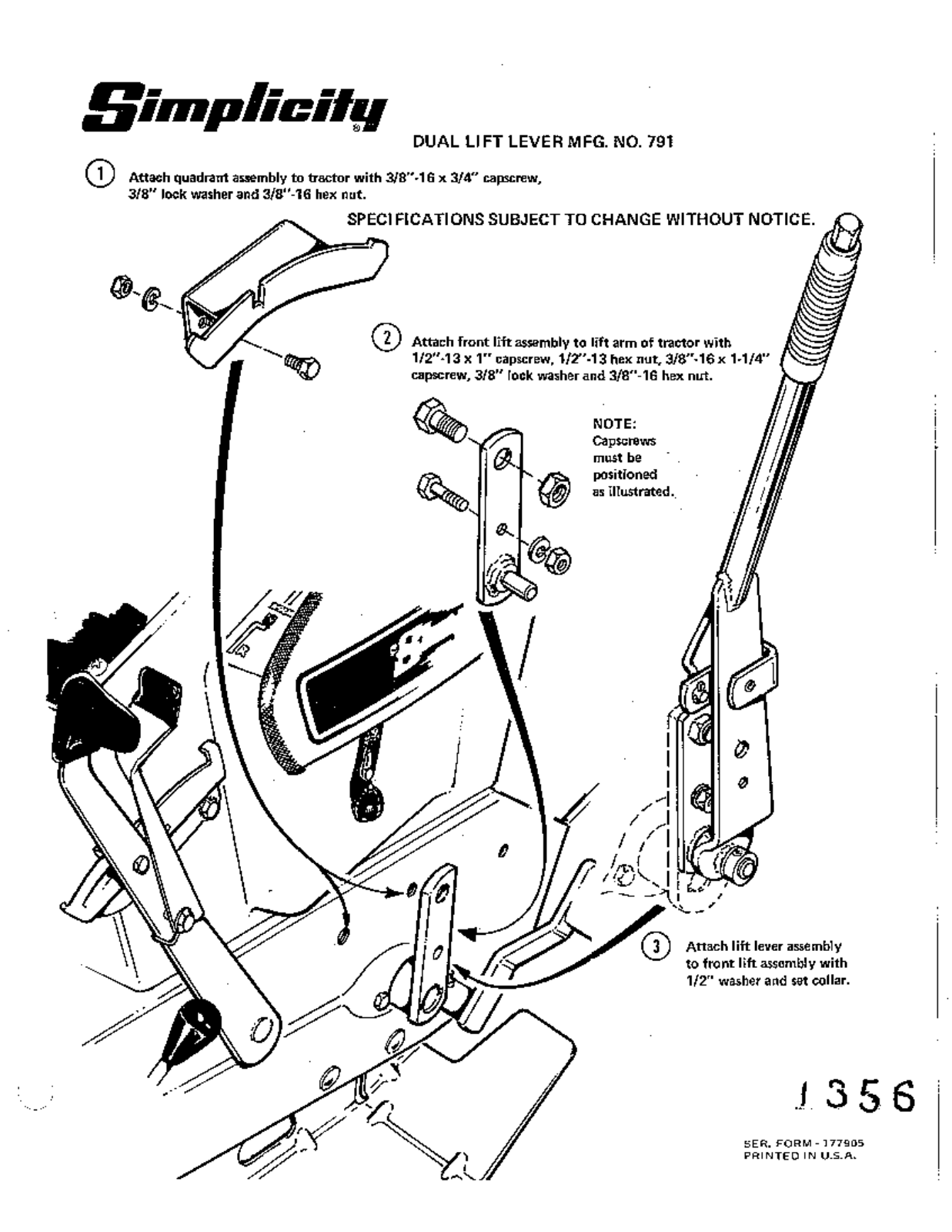 Simplicity 791 User Manual