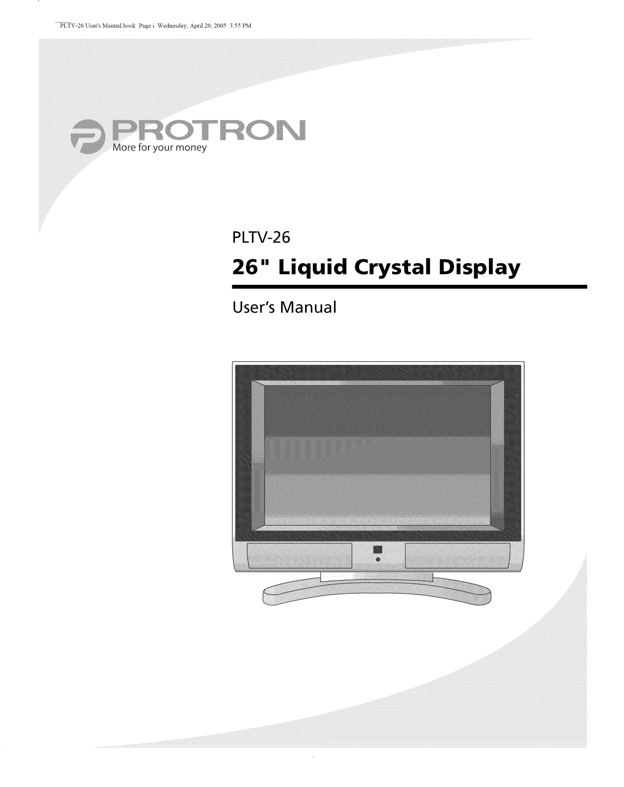 Protron PLTV26C Owner’s Manual - ManualMachine.com