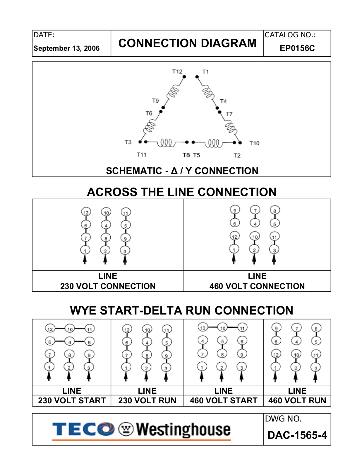 Teco EP0156C Connection Diagram