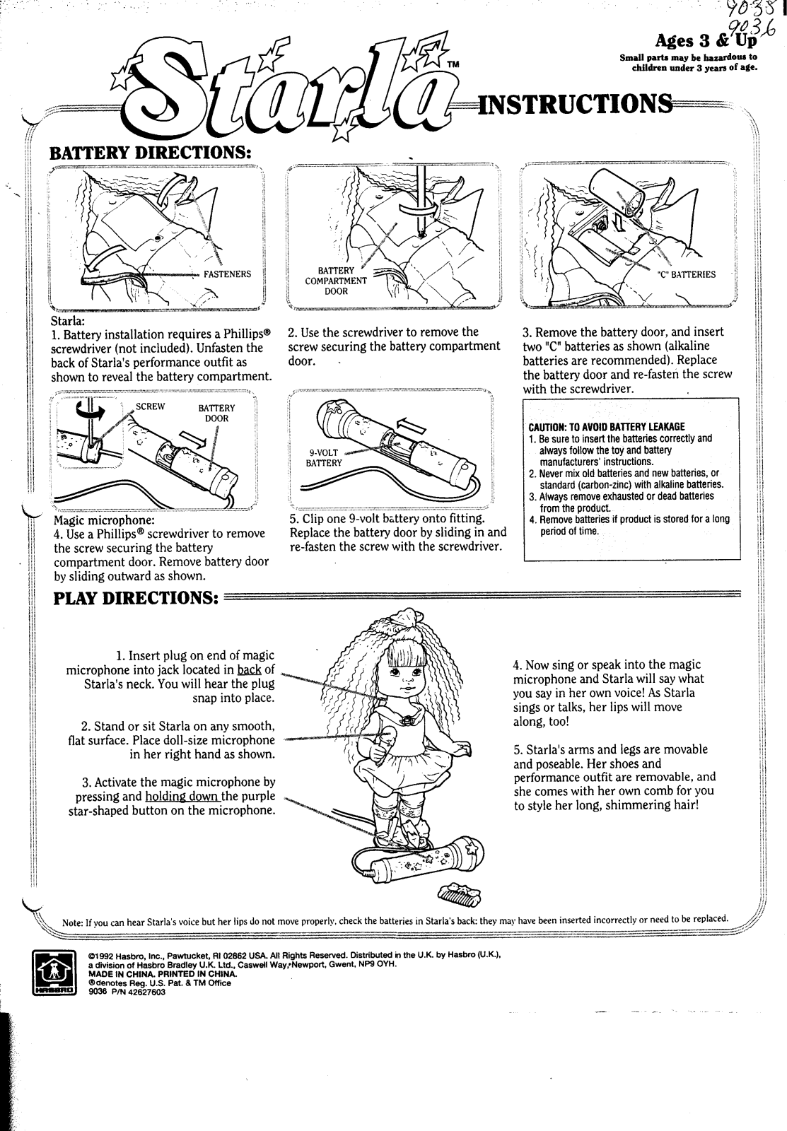 Hasbro STARLA User Manual