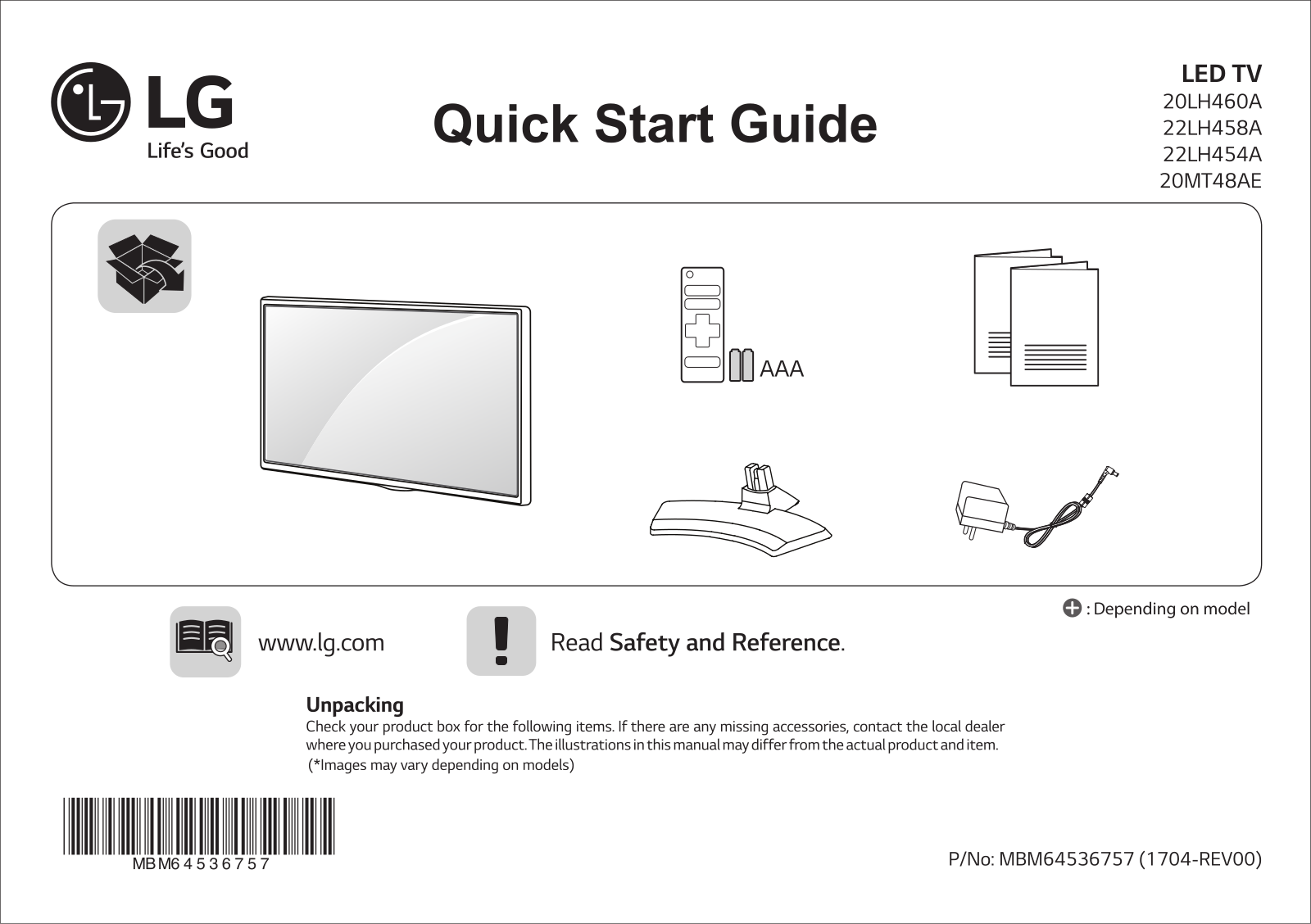 LG 20MT48AE-PT QUICK SETUP GUIDE