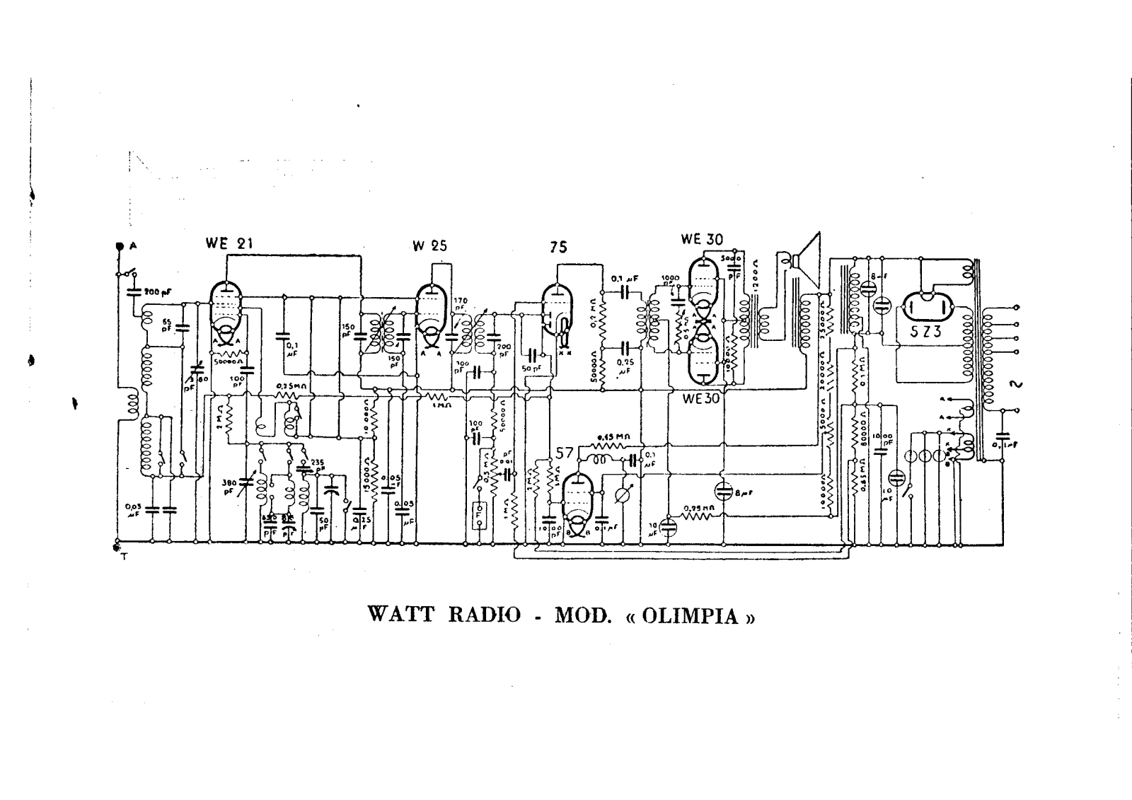 Watt Radio olimpia schematic