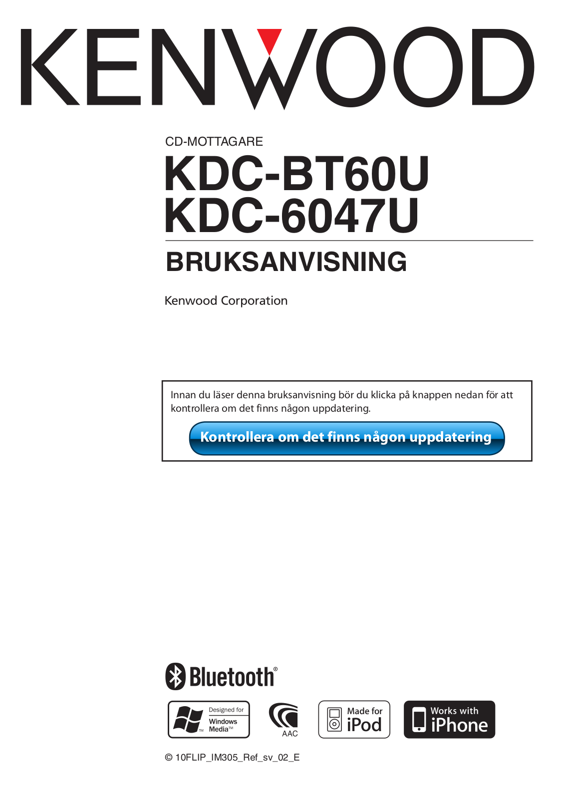 Kenwood KDC-6047U, KDC-BT60U User Manual