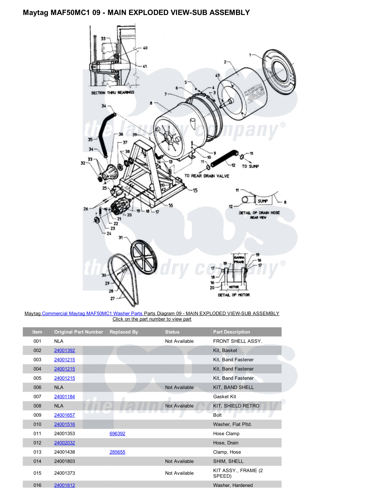 Maytag MAF50MC1 Parts Diagram