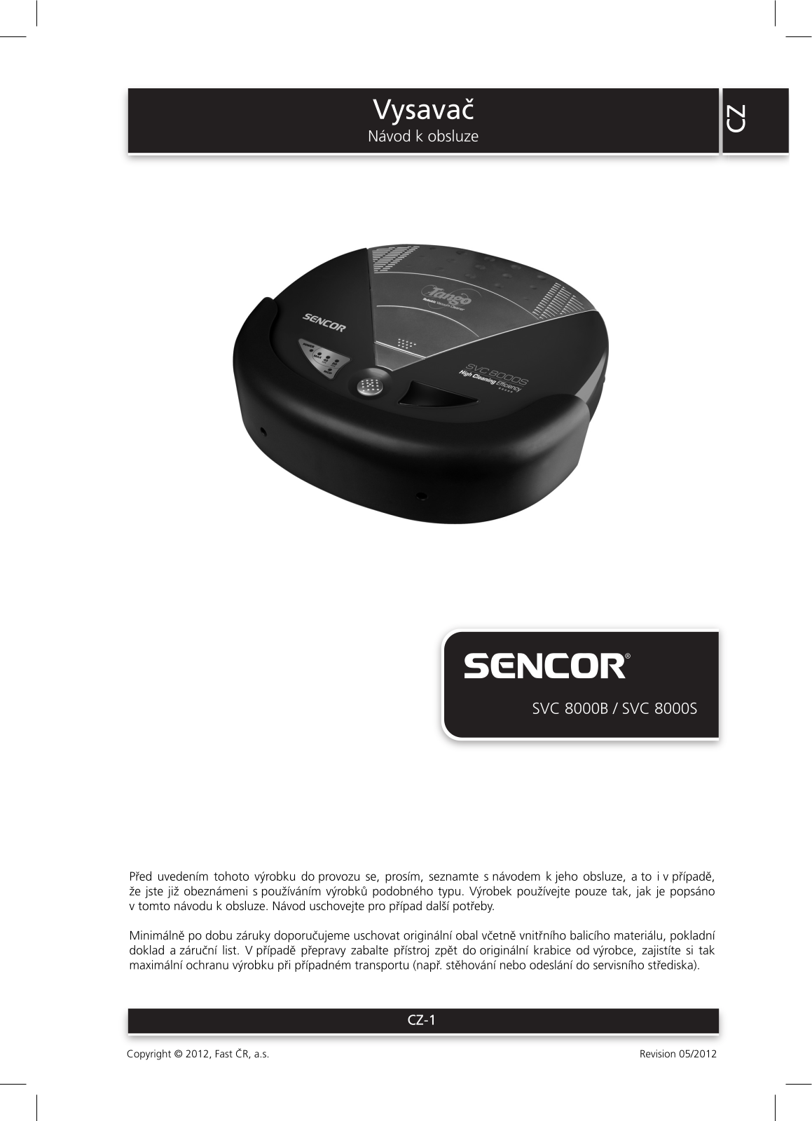 Sencor SVC 8000B, SVC 8000S User Manual