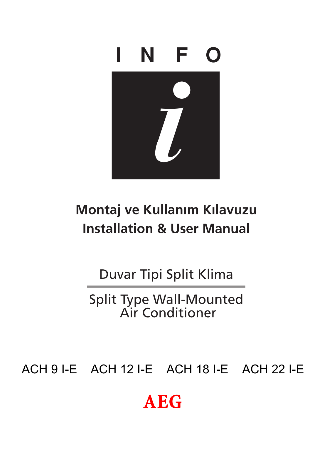 AEG ACH22I, ACH22E User Manual