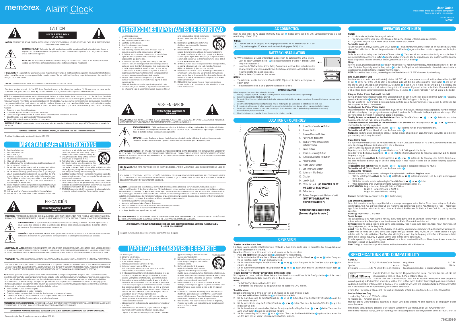 Memorex MA4221 User Manual