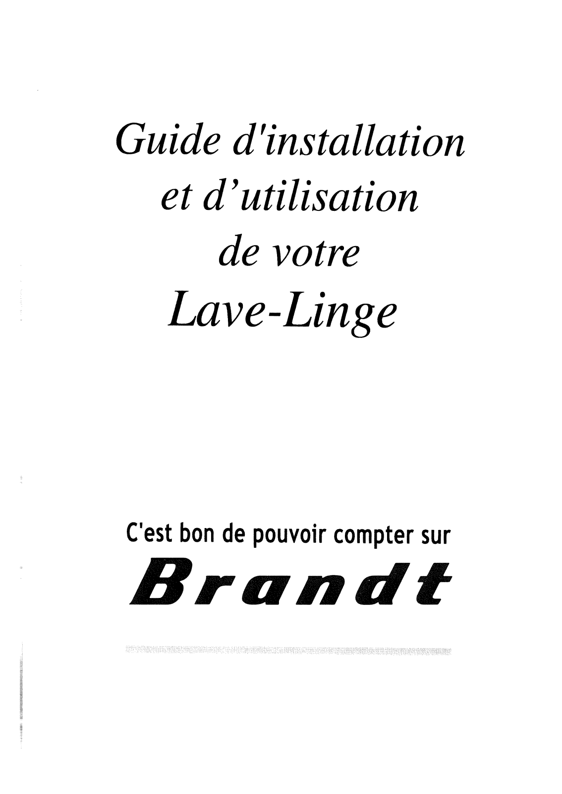 BRANDT F151, FD150 User Manual