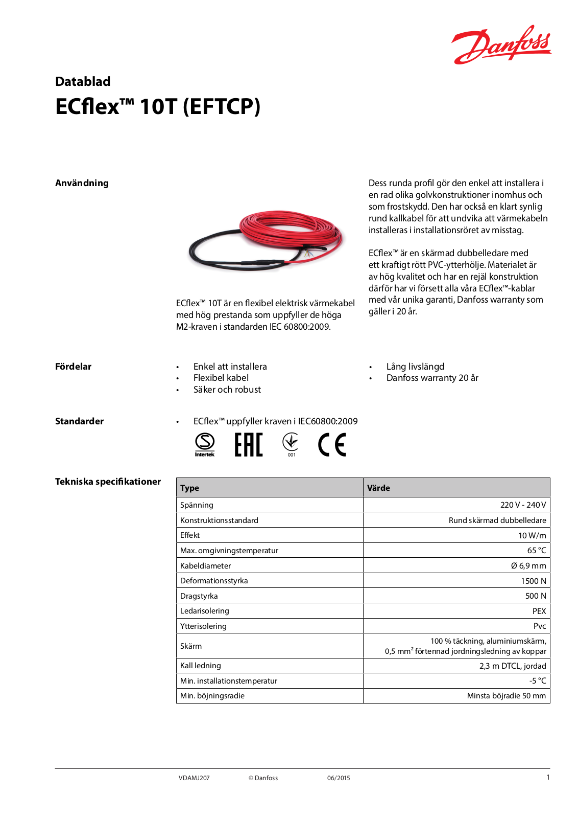 Danfoss ECflex 10T Data sheet