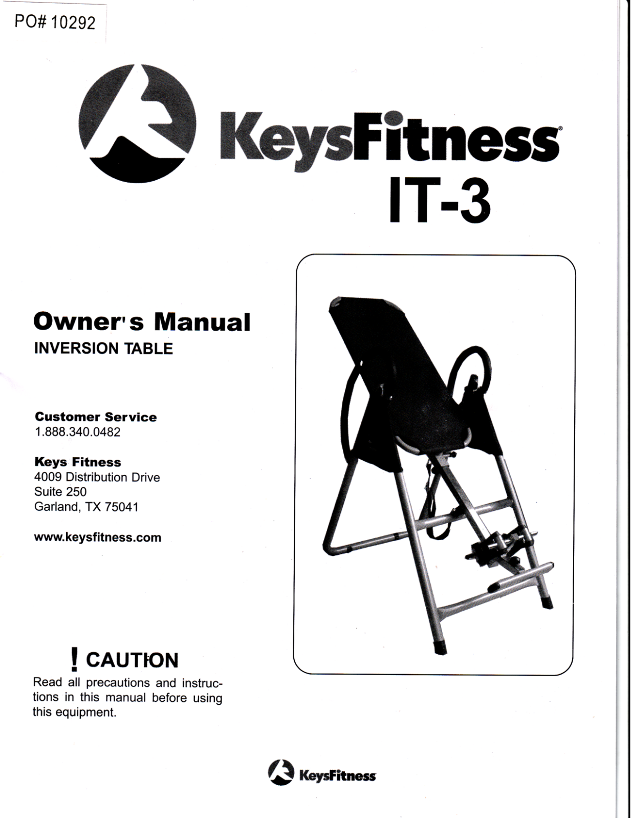 Keys Fitness IT-3 User Manual