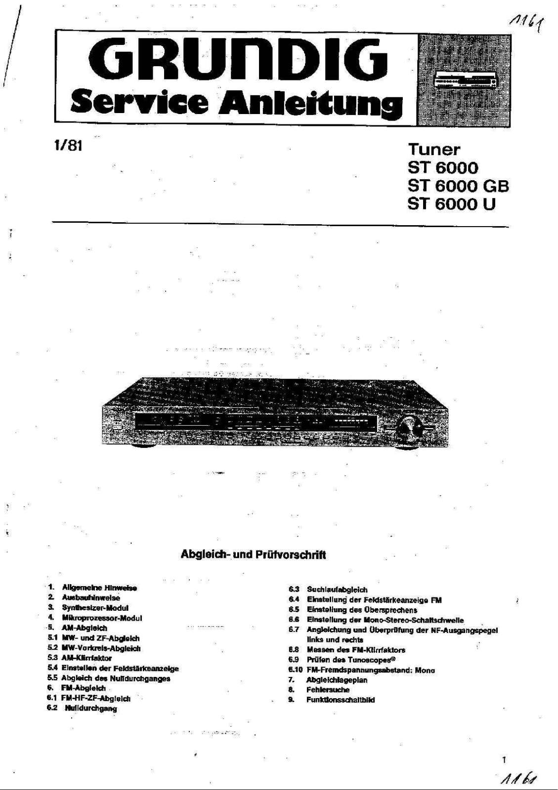 Grundig ST-6000 Service Manual