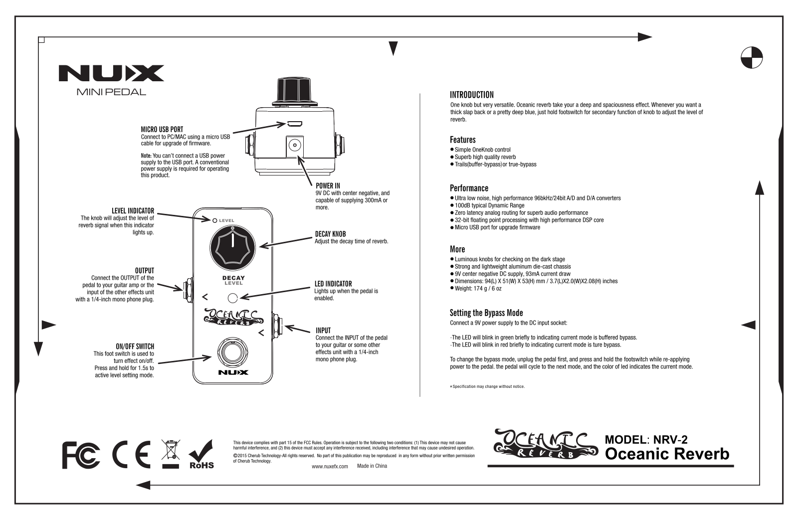 Nux NRV-2 Owner`s Manual