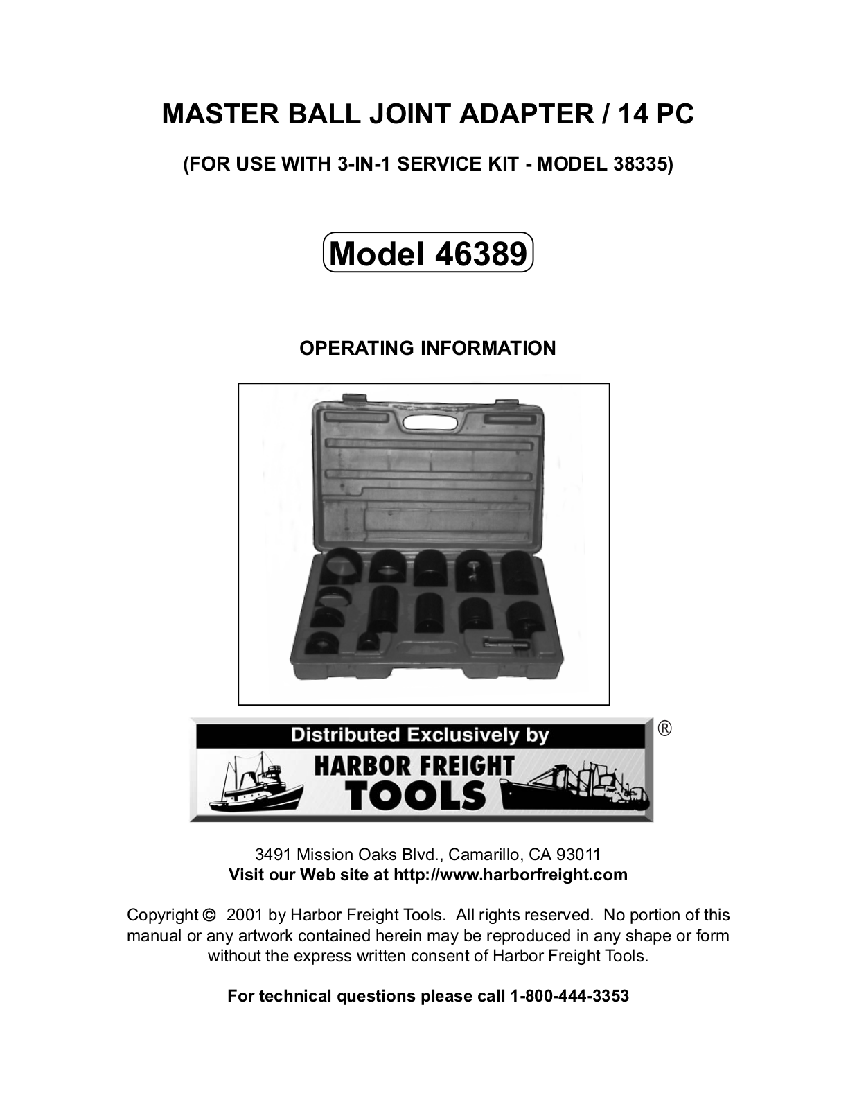 Harbor Freight Tools 46389 User Manual