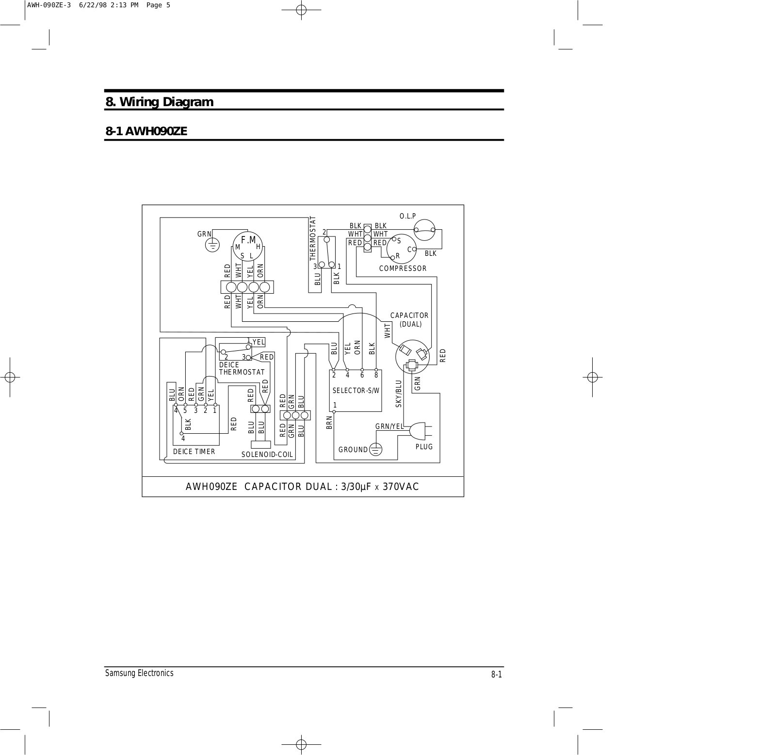 Samsung AWH090, AWH090ZE0K-GSP Wiring Diagram